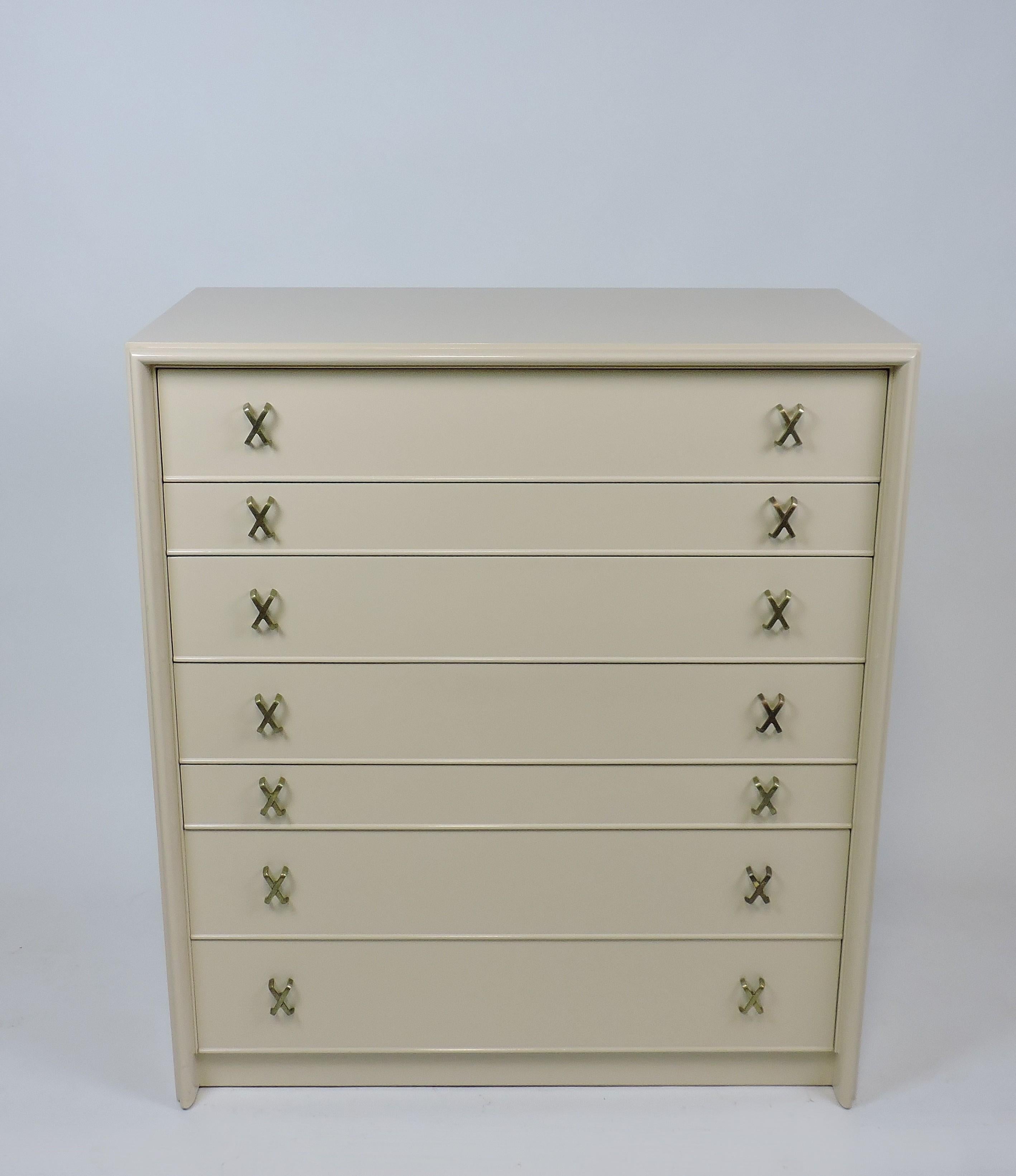 Paul Frankl Mid-Century Modern High Chest of Drawers for Johnson Furniture 2