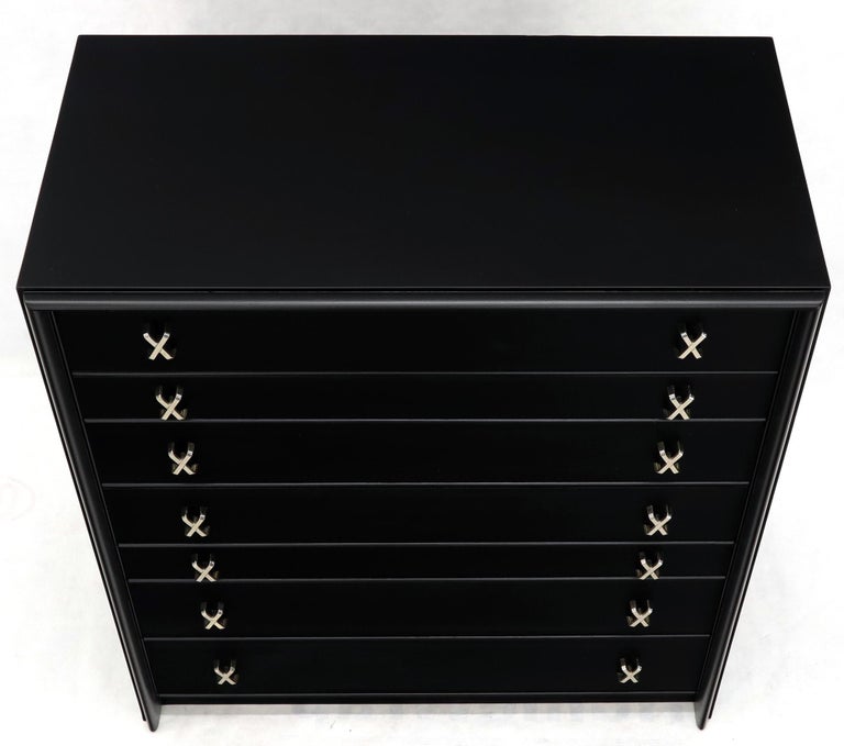 Paul Frankl Mid Century Modern High Tall Chest Dresser In Black