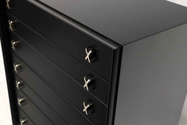 Paul Frankl Mid Century Modern High Tall Chest Dresser In Black