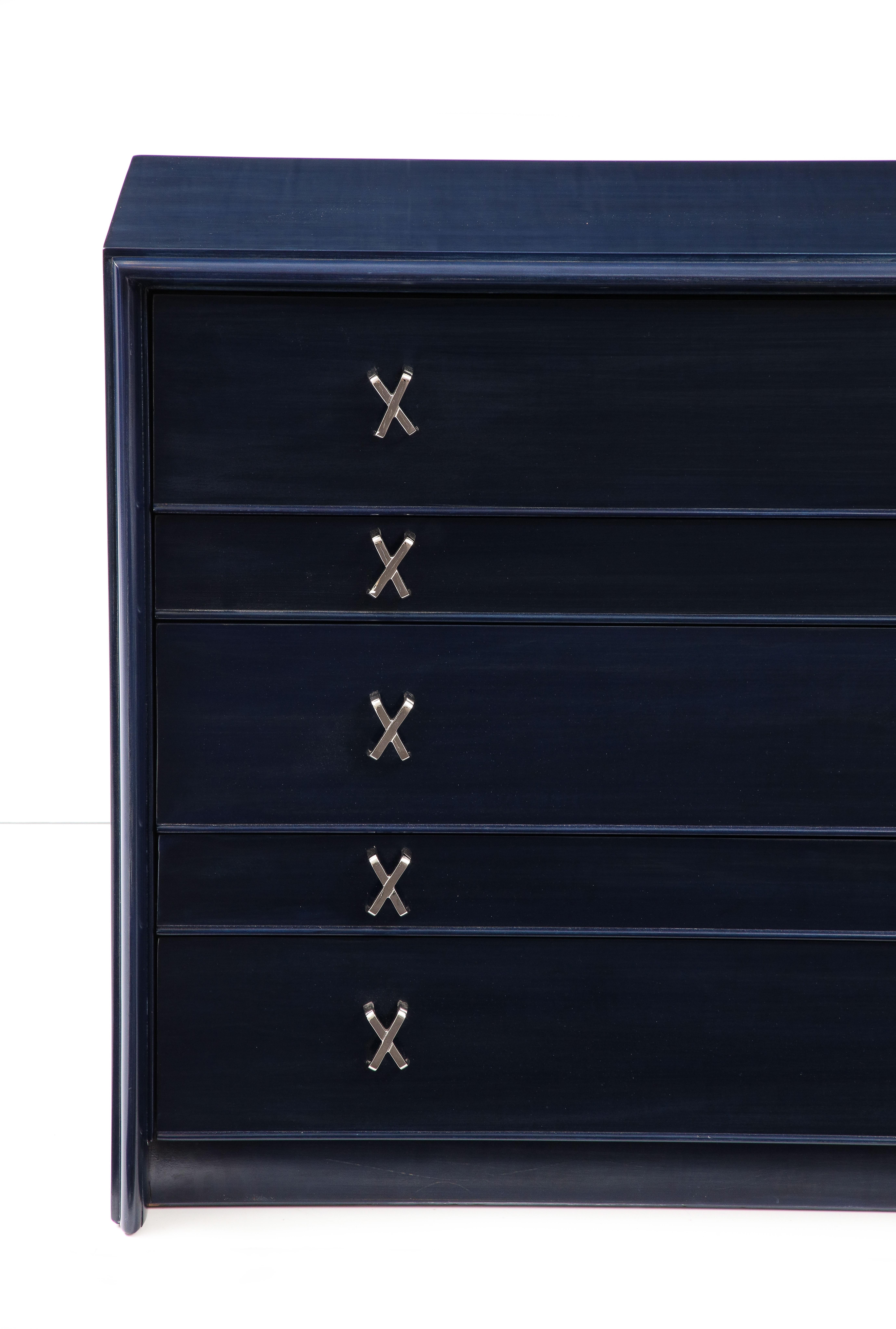 Paul Frankl Midnight Blue Stained Dresser In Excellent Condition In New York, NY