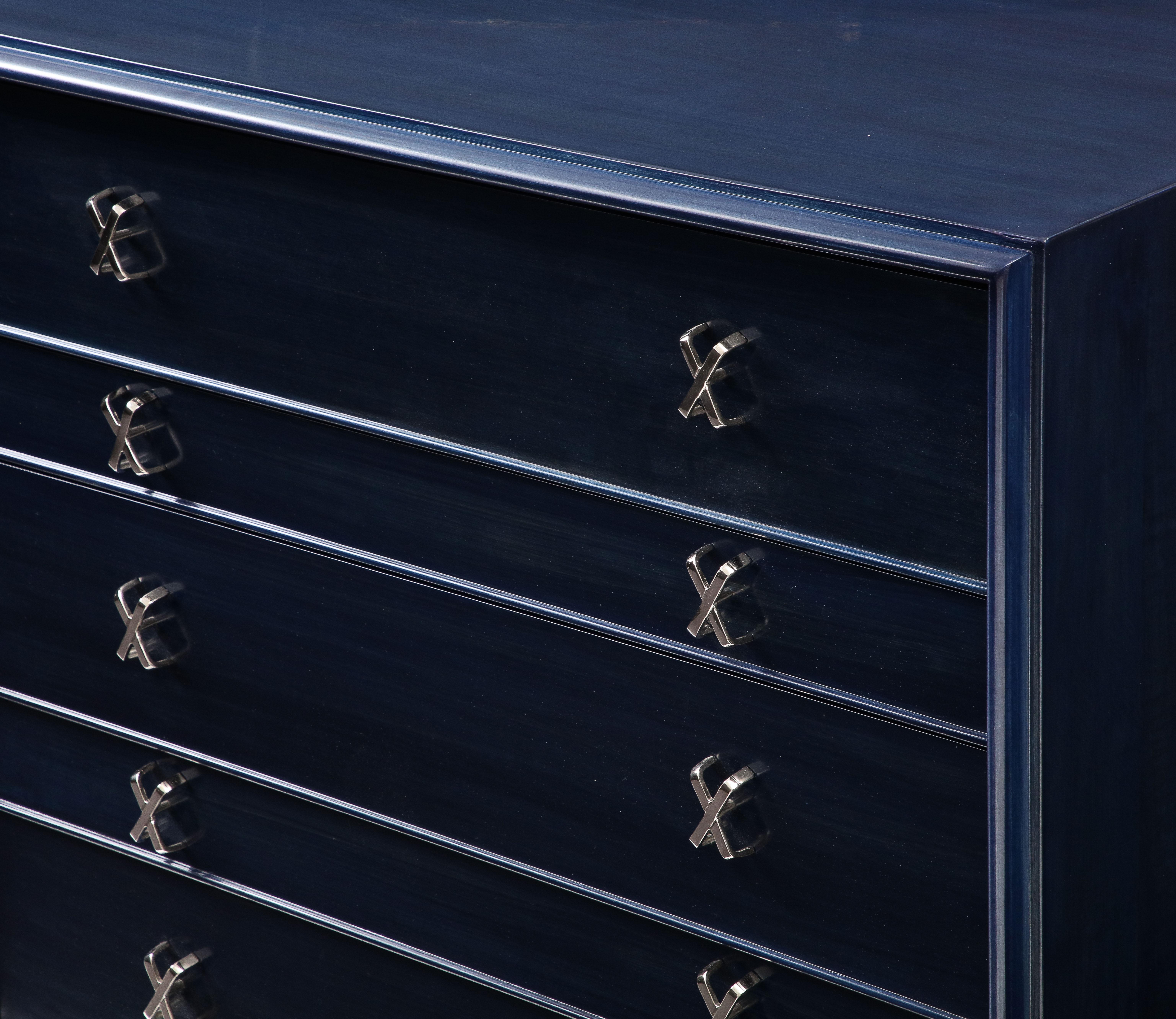 Nickel Paul Frankl Midnight Blue Stained Dresser