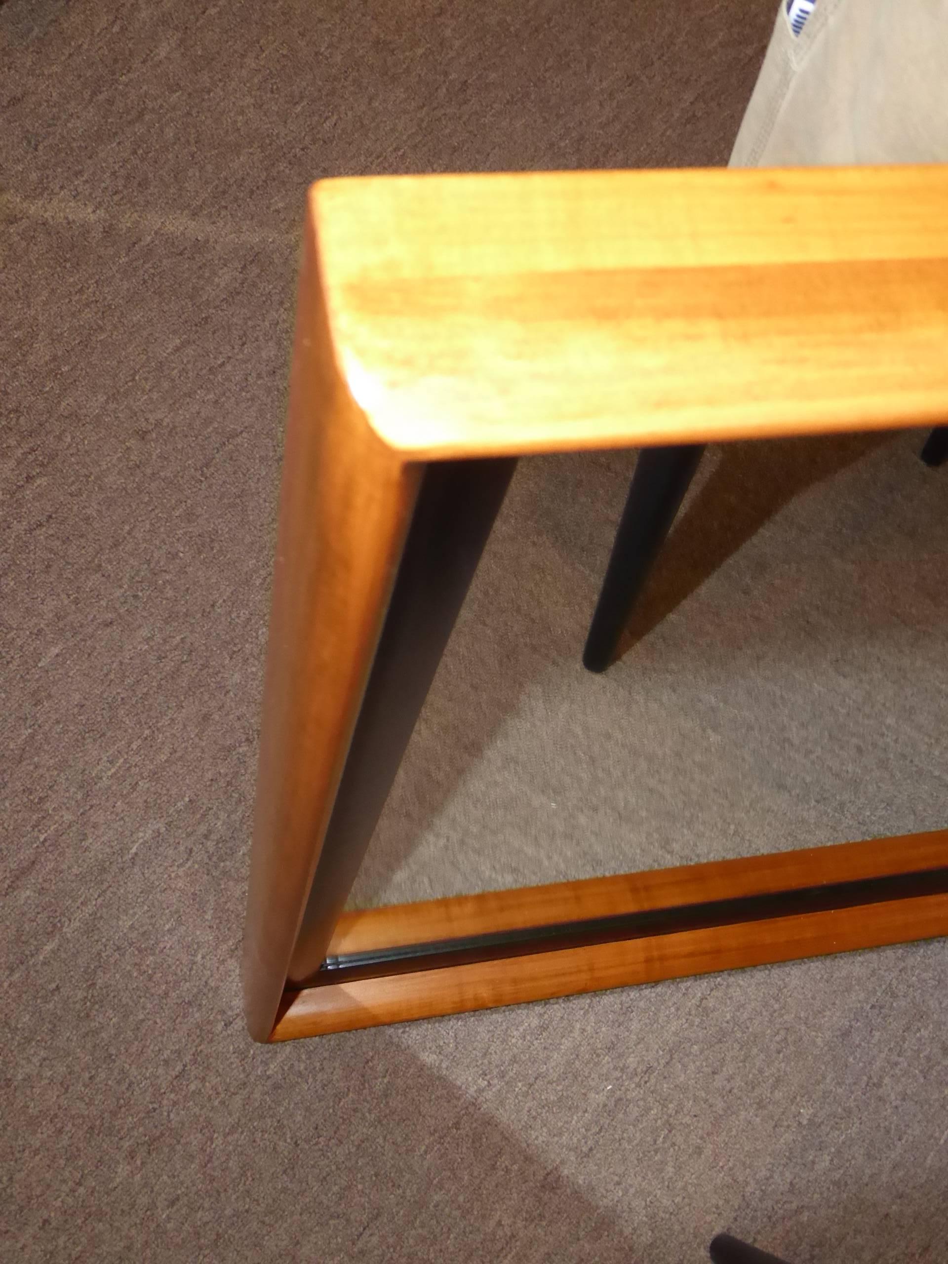Paul Frankl Modern Mirror for Johnson Furniture, Blond Cherry and Black Lacquer. 3