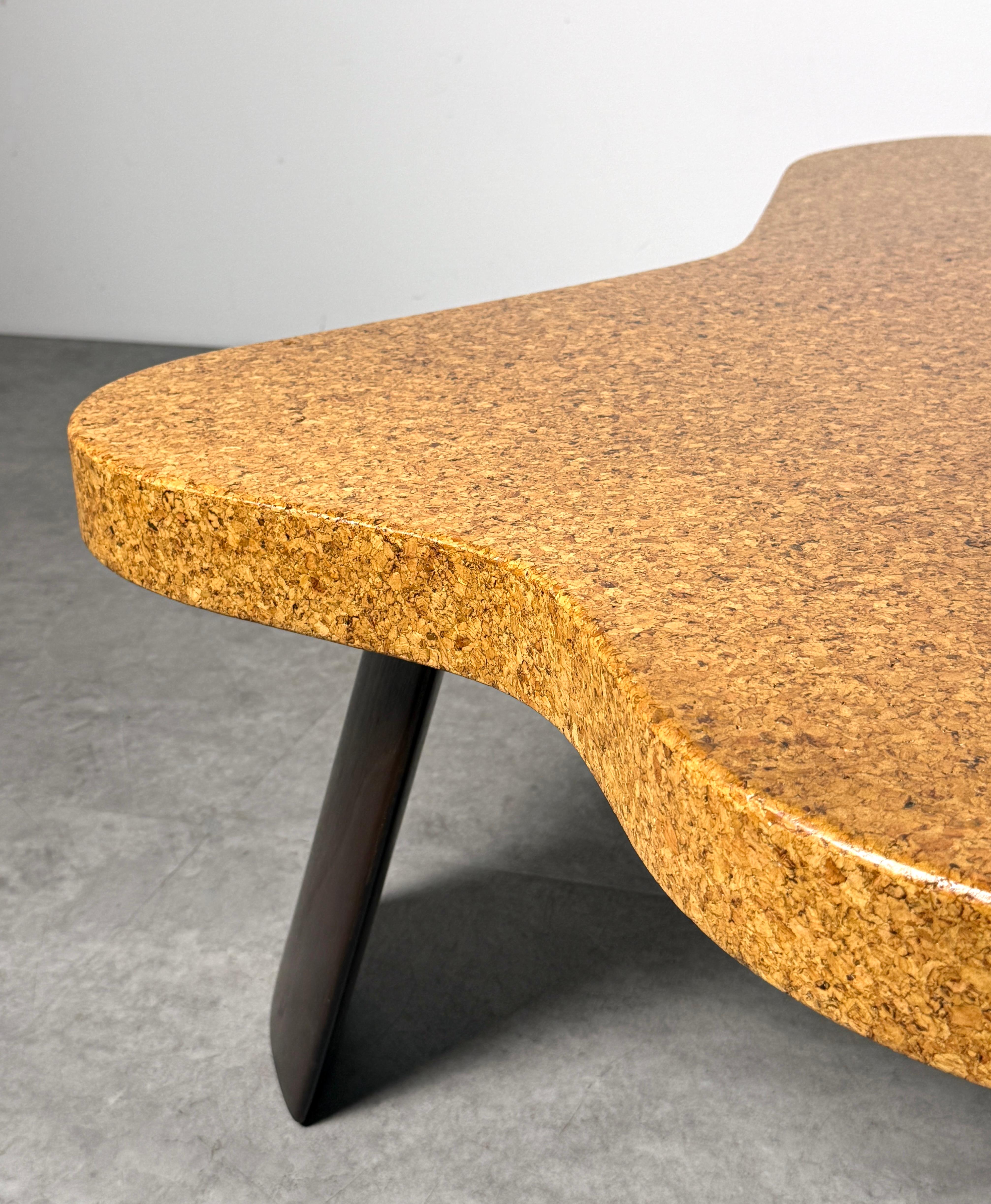 Paul T Frankl Cork Mahogany Cloud Amoeba Coffee Table Model 5005 Johnson 1950s For Sale 6