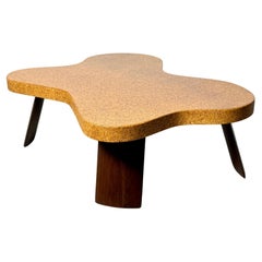 Couchtisch Modell 5005 mit Amoeba-Korkplatte von Paul Frankl für Johnson Furniture, 1950er Jahre