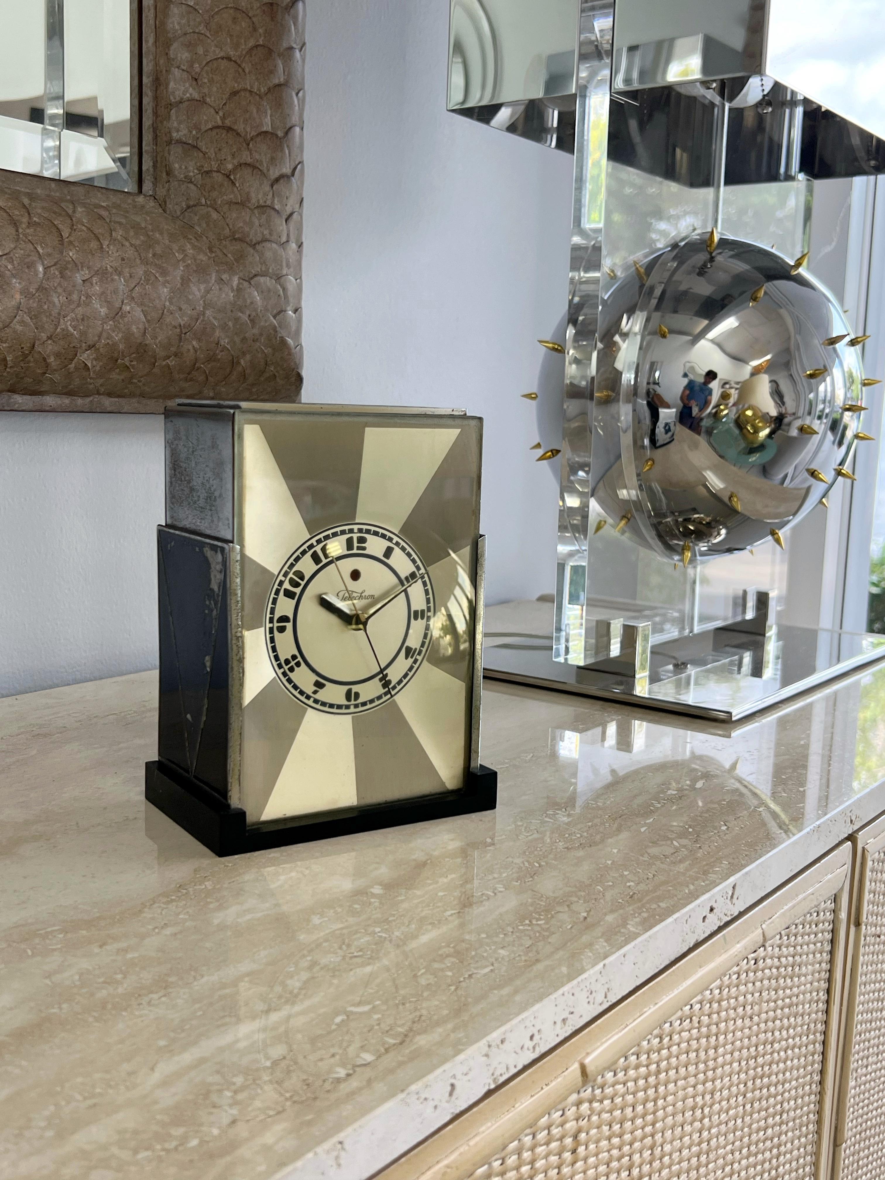 Paul Frankl Modernique Art Deco Clock for Telechrone For Sale 4