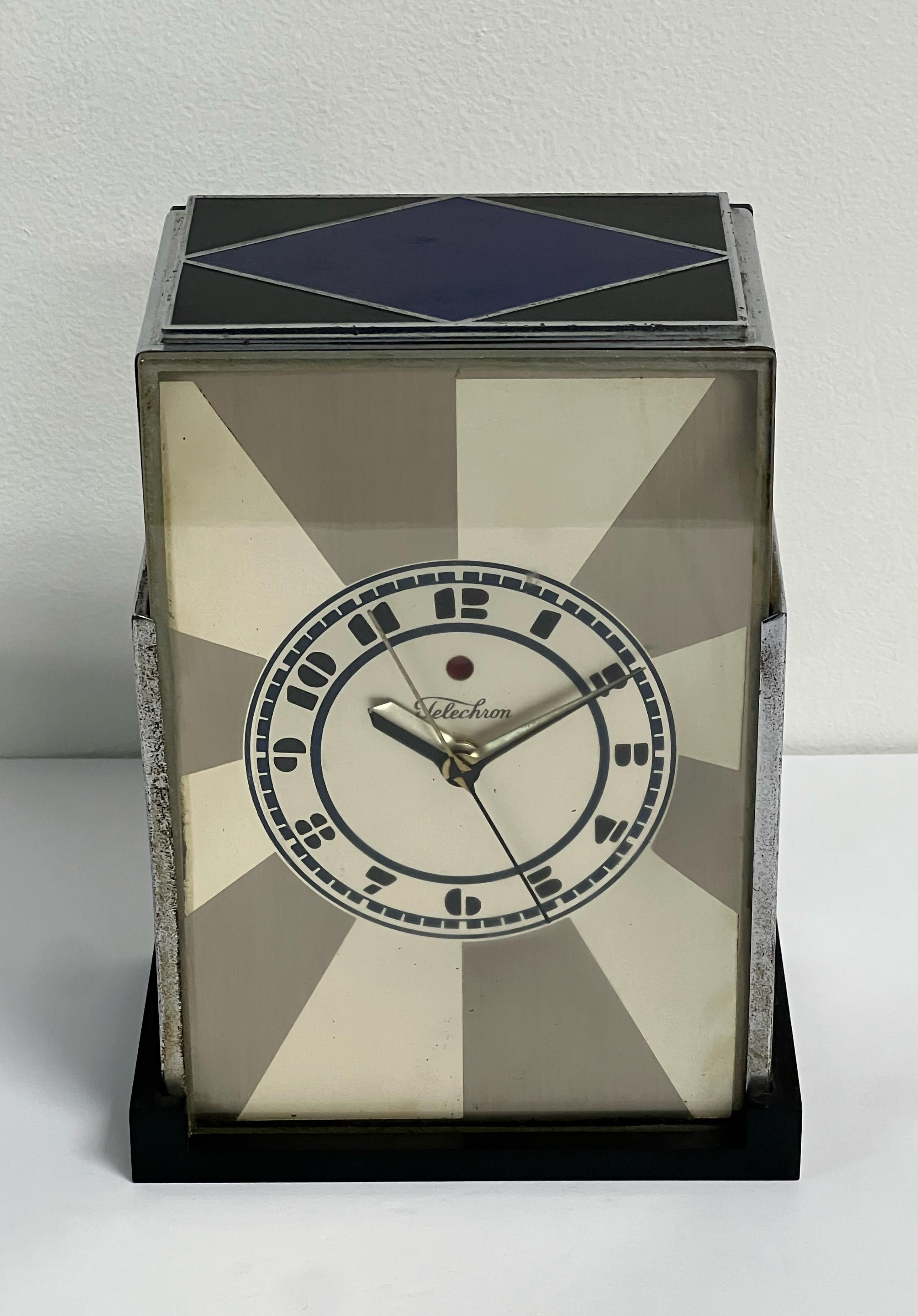 American Paul Frankl Modernique Art Deco Clock for Telechrone For Sale