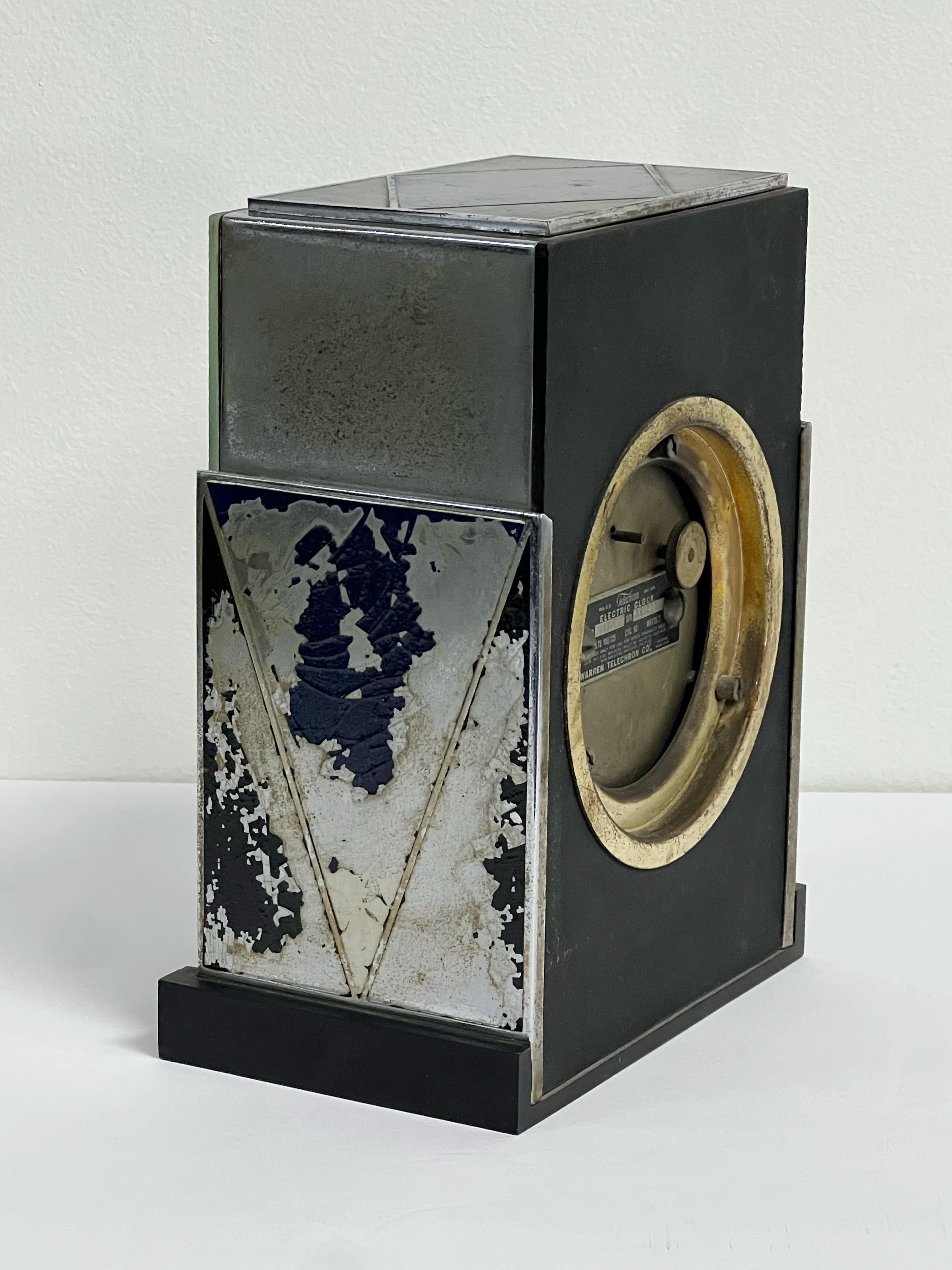 Metal Paul Frankl Modernique Art Deco Clock for Telechrone For Sale