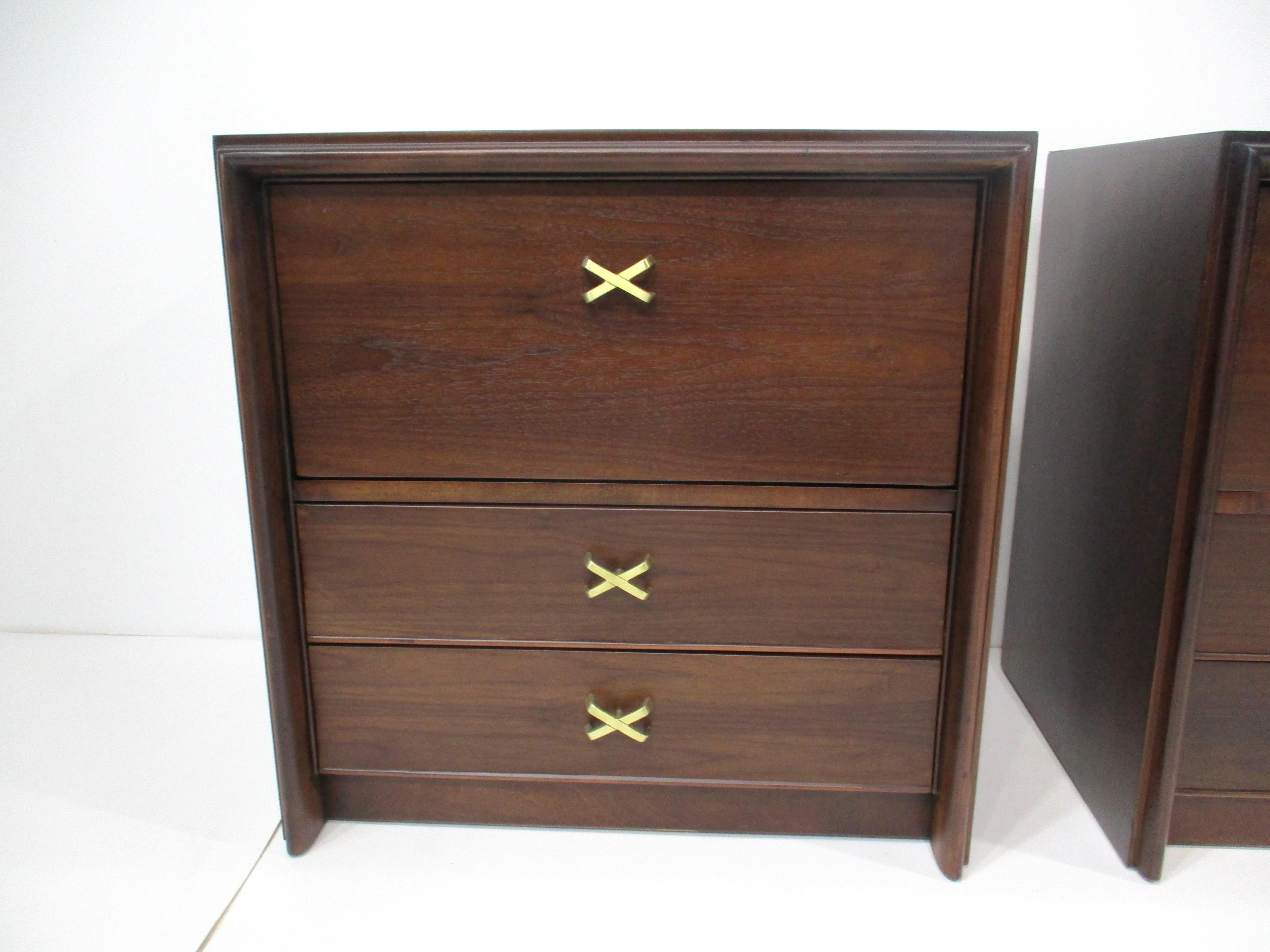 Mid-Century Modern Paul Frankl Nightstands for Johnson Brothers