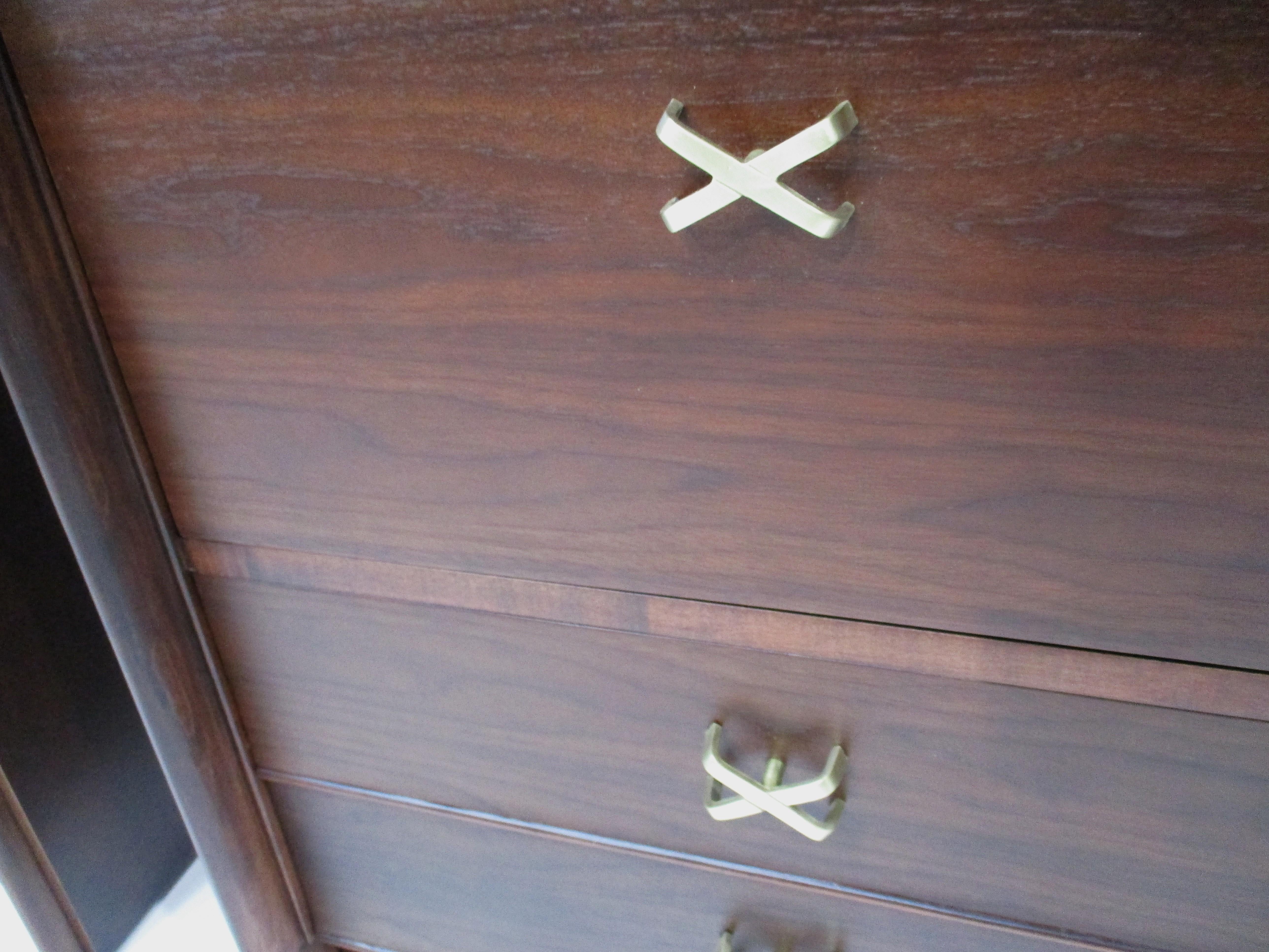 Brass Paul Frankl Nightstands for Johnson Brothers