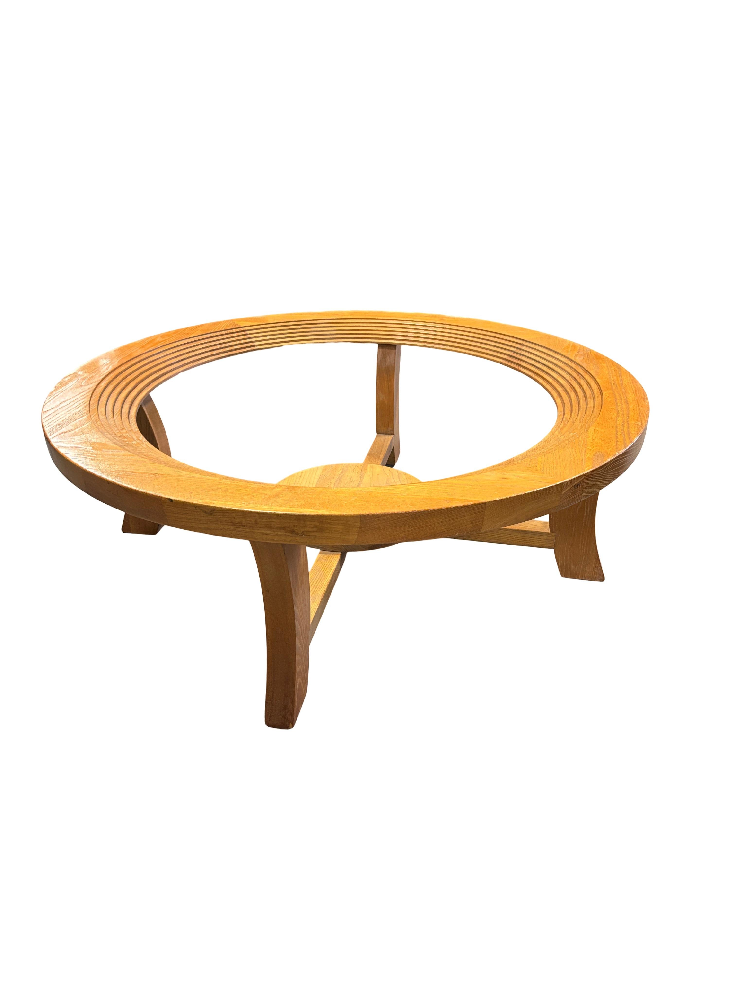Verre Table basse cérusée à gradins en chêne Paul Frankl pour Brown Saltman en vente
