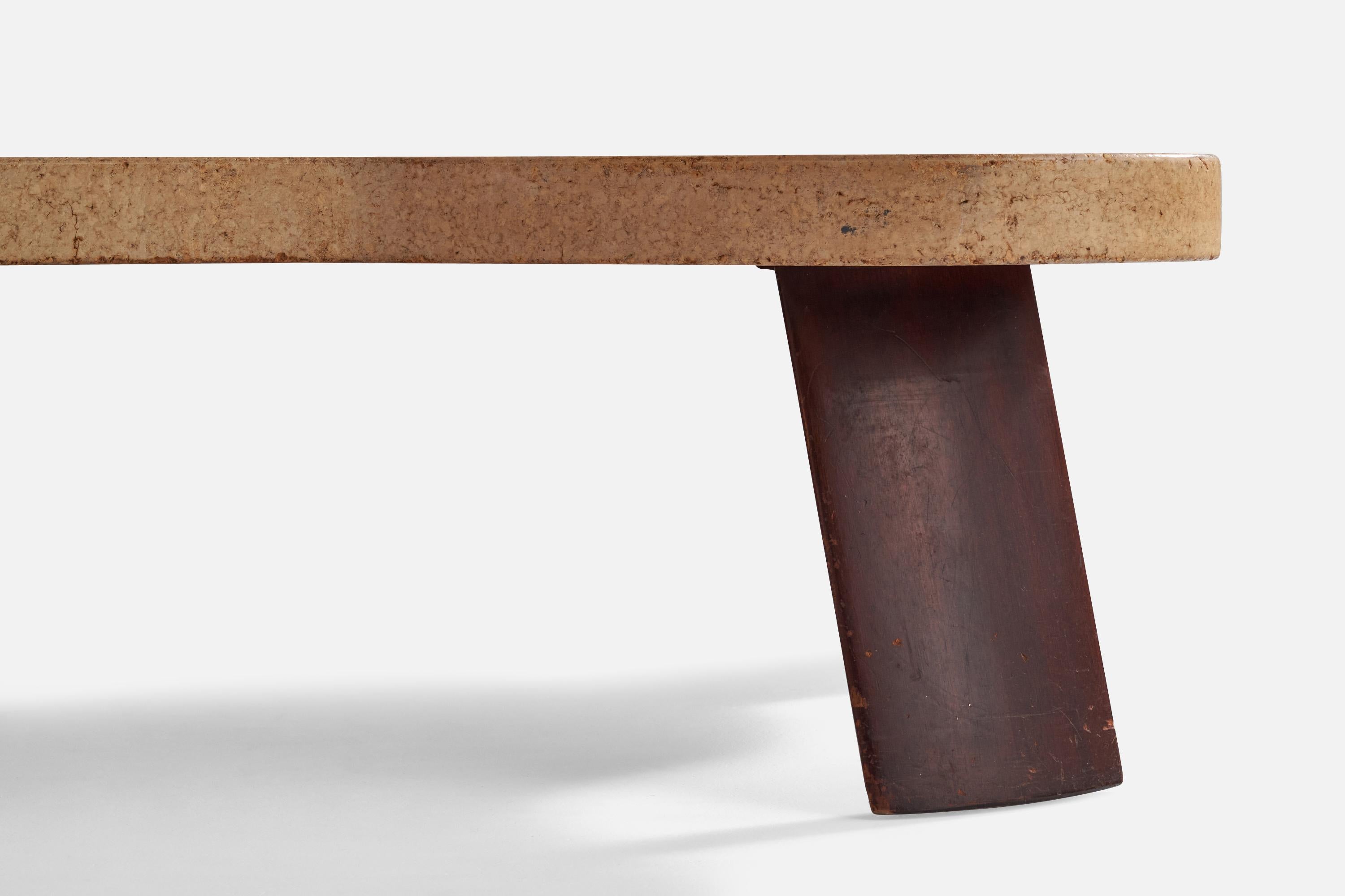 Paul Frankl, Organic Coffee Table, Cork, Mahogany, USA, 1950s In Good Condition For Sale In High Point, NC