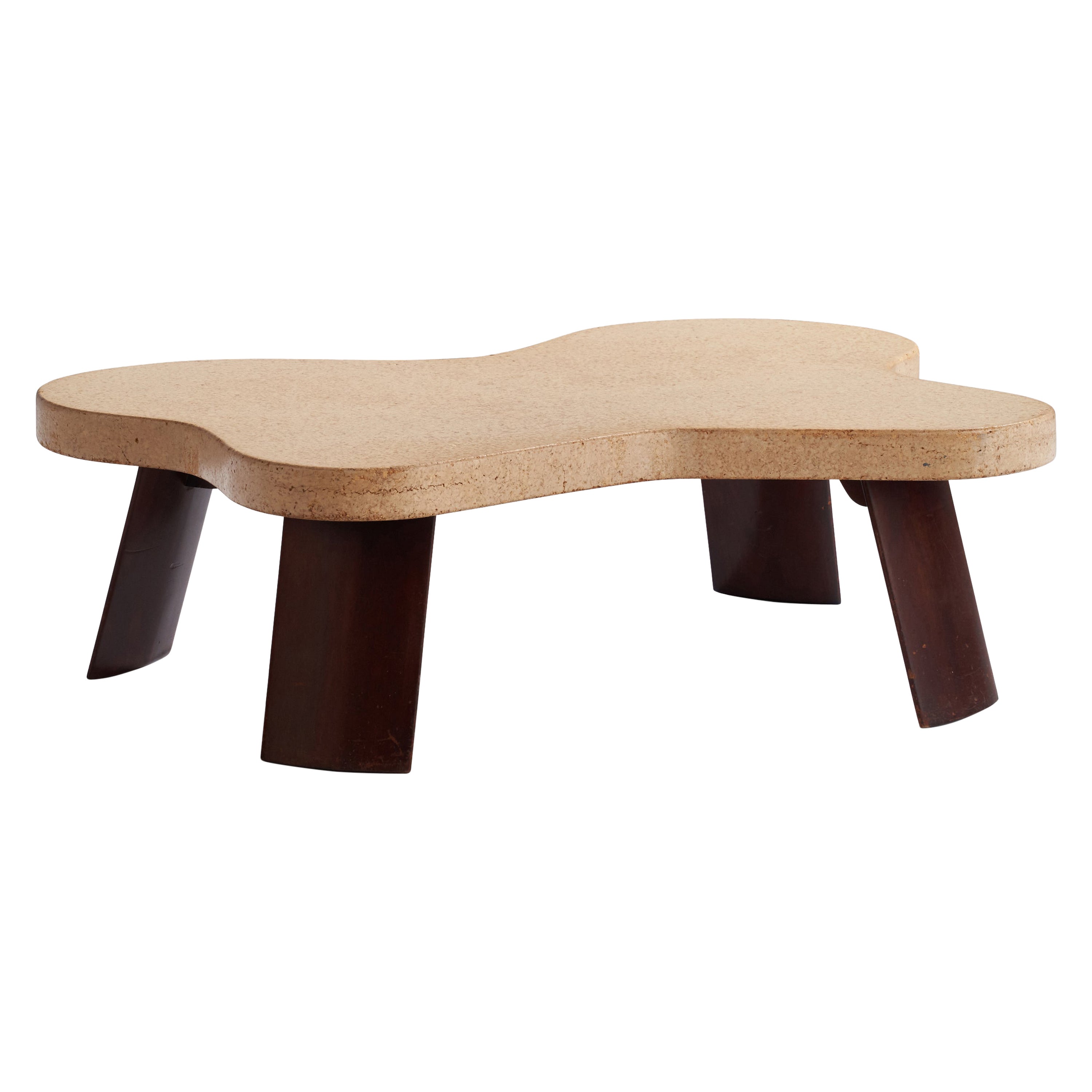 Paul Frankl, Organic Coffee Table, Cork, Mahogany, USA, 1950s