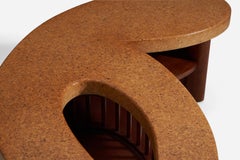 Paul Frankl, Mesa de centro orgánica, tablero de corcho, base de caoba, años 50