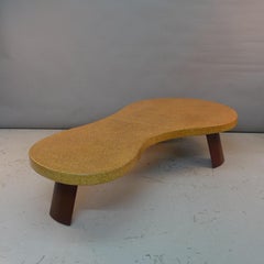 Paul Frankl, Original 'Big Foot' Coffee Table, Cork & Mahogany, USA 1940s