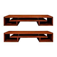 Paul Frankl Pair of Matched Low Coffee Tables in Brazilian Rosewood, 1940s