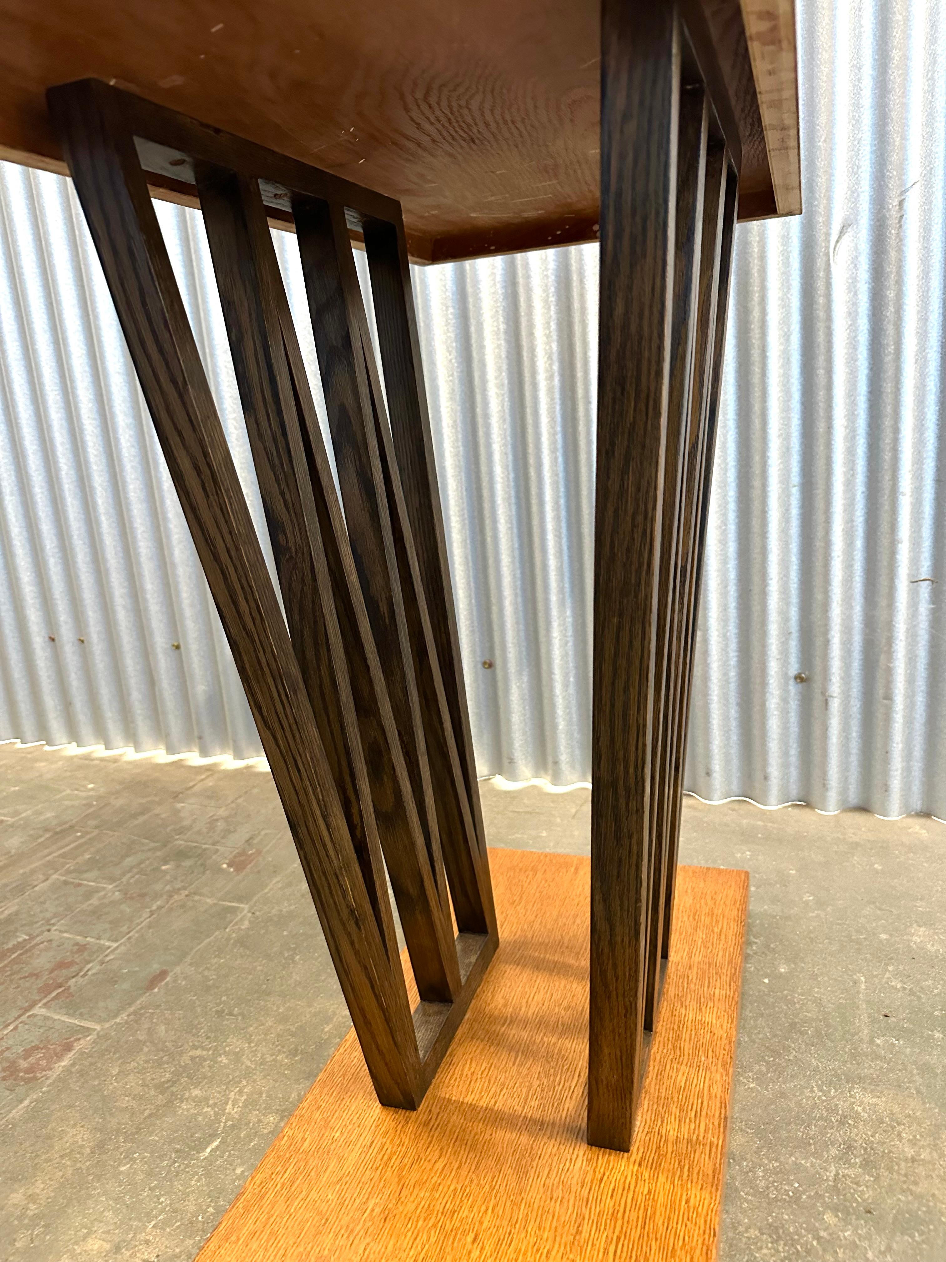 Paul Frankl Petite Combed Oak Console Table, c. 1950 For Sale 5