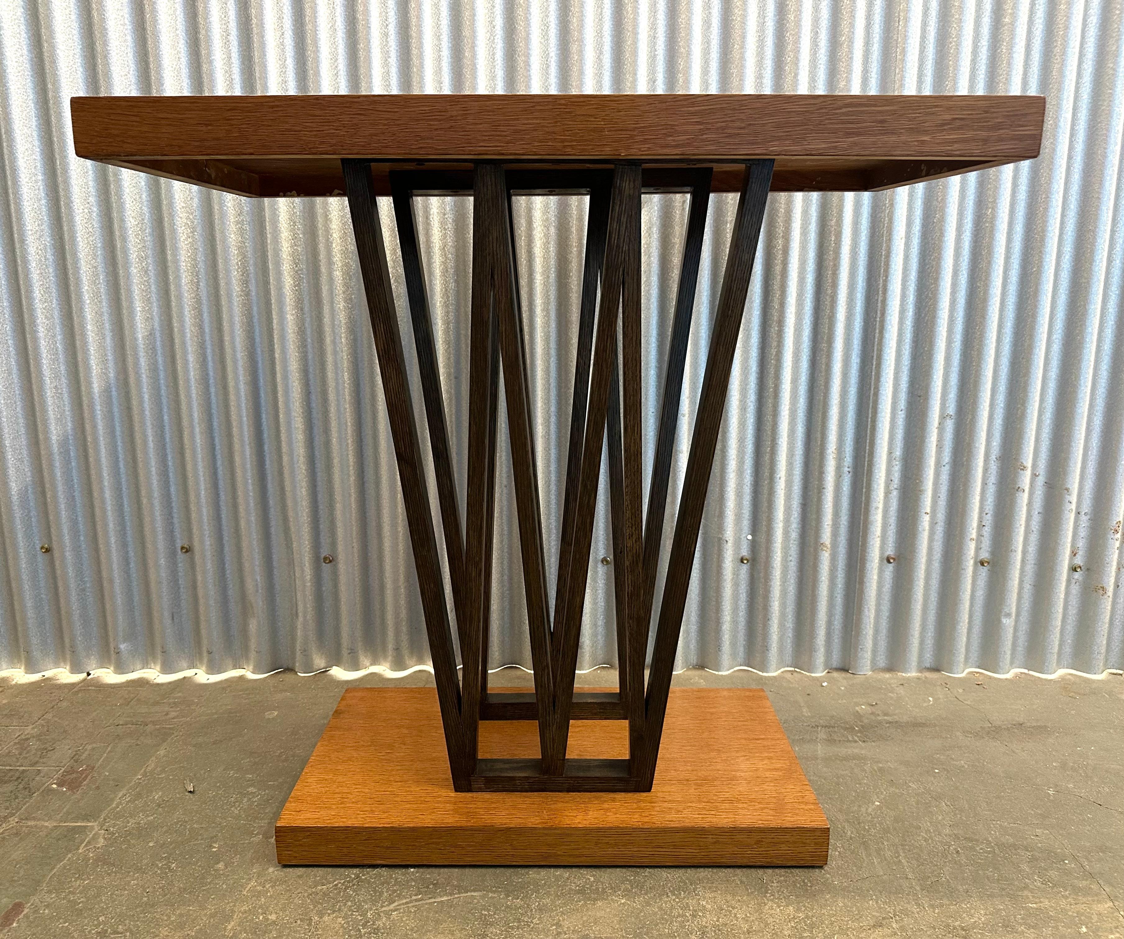 Mid-Century Modern Paul Frankl Petite Combed Oak Console Table, c. 1950 For Sale