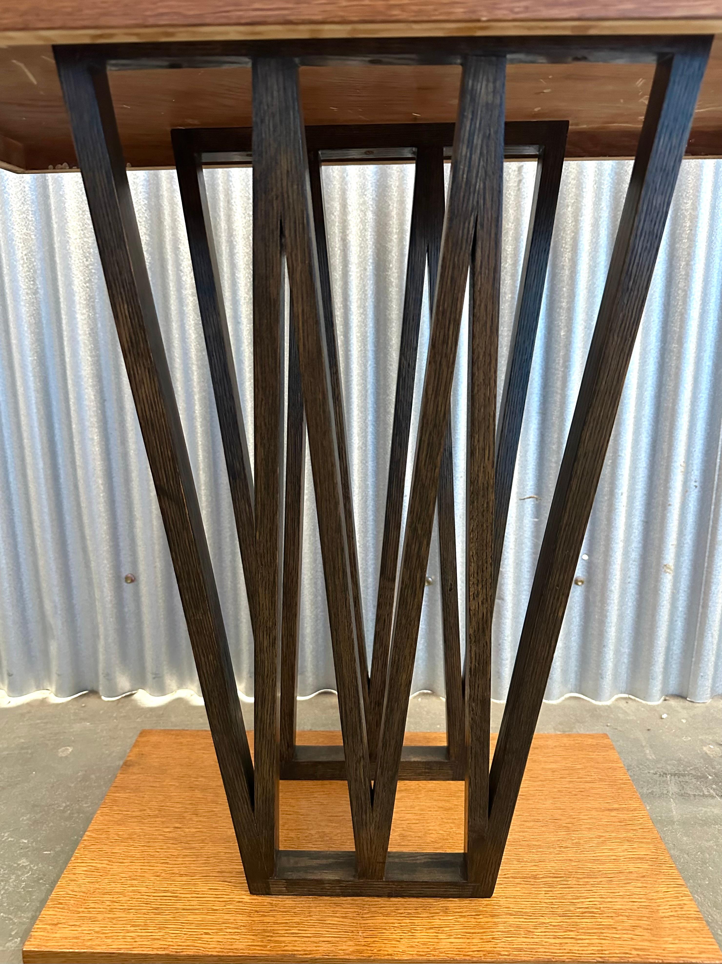 American Paul Frankl Petite Combed Oak Console Table, c. 1950 For Sale