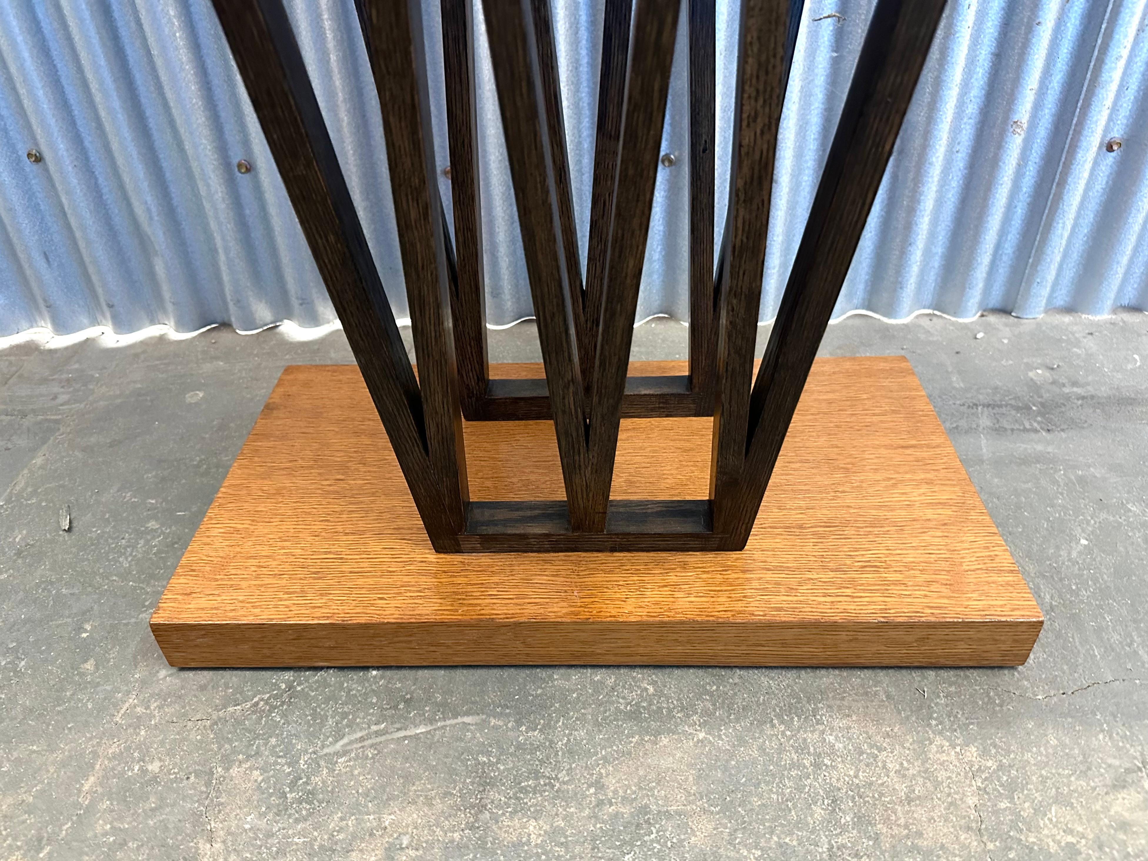 Paul Frankl Petite Combed Oak Console Table, c. 1950 In Good Condition For Sale In Brooklyn, NY