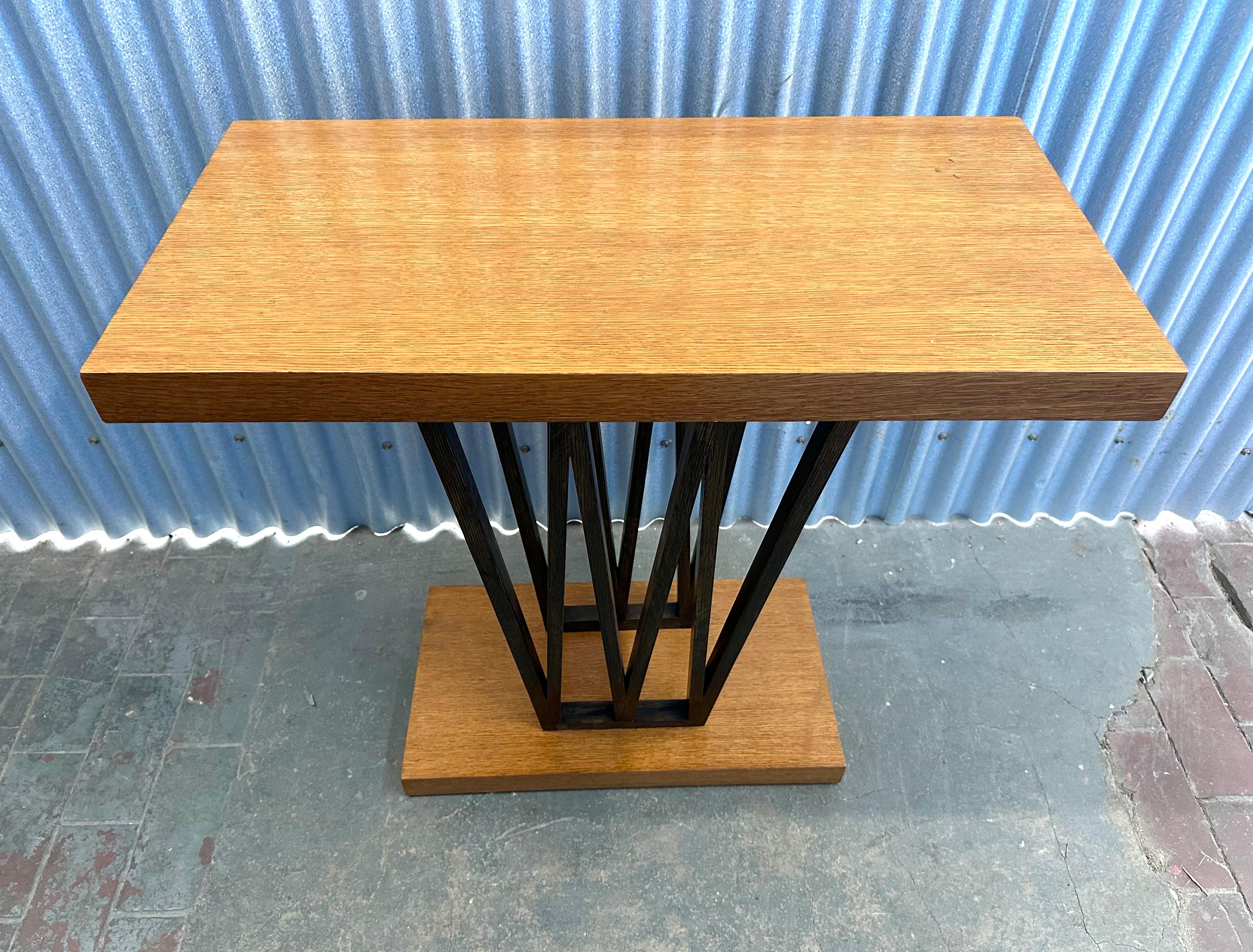 Paul Frankl Petite Combed Oak Console Table, c. 1950 For Sale 1