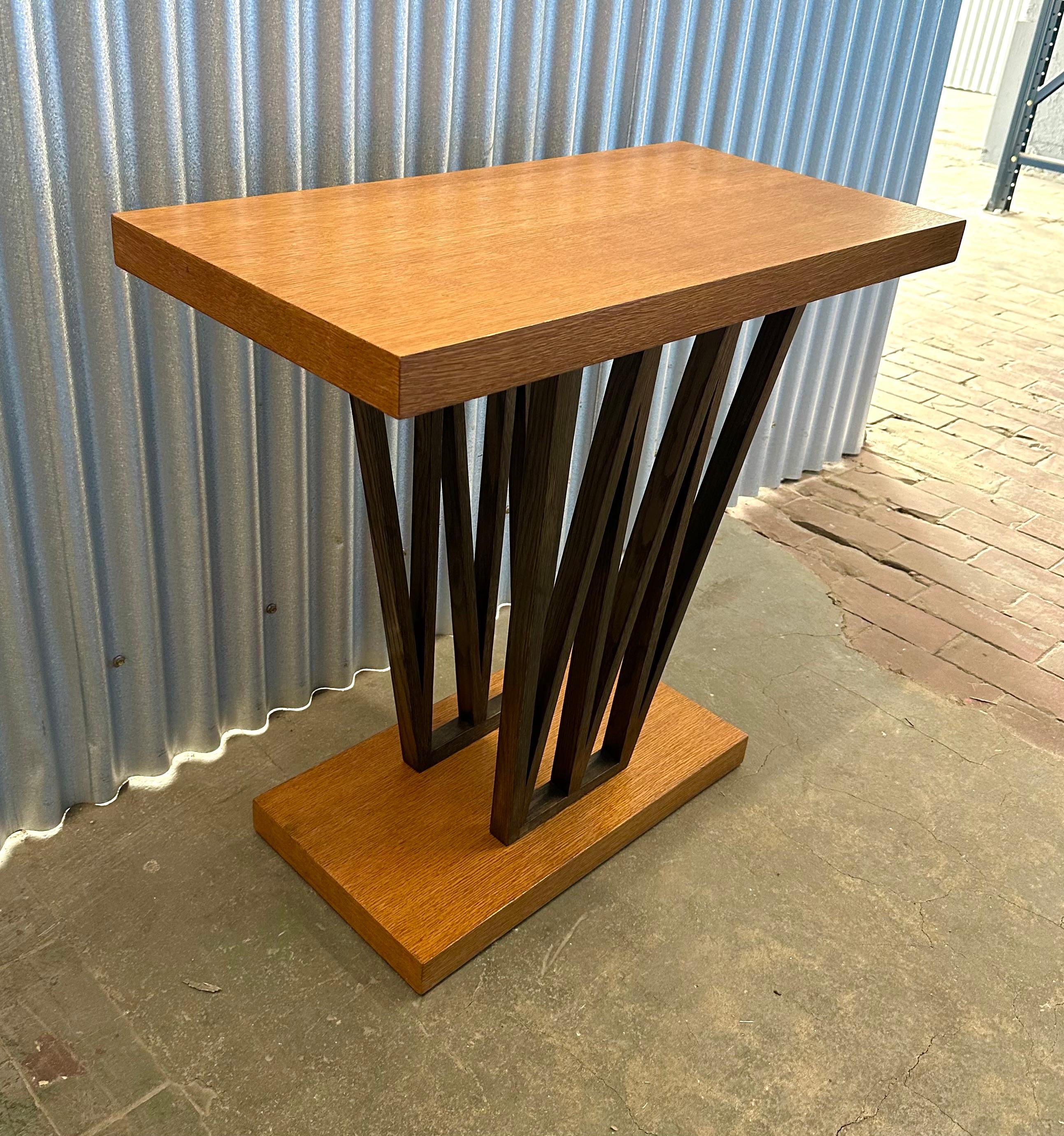Paul Frankl Petite Combed Oak Console Table, c. 1950 For Sale 2