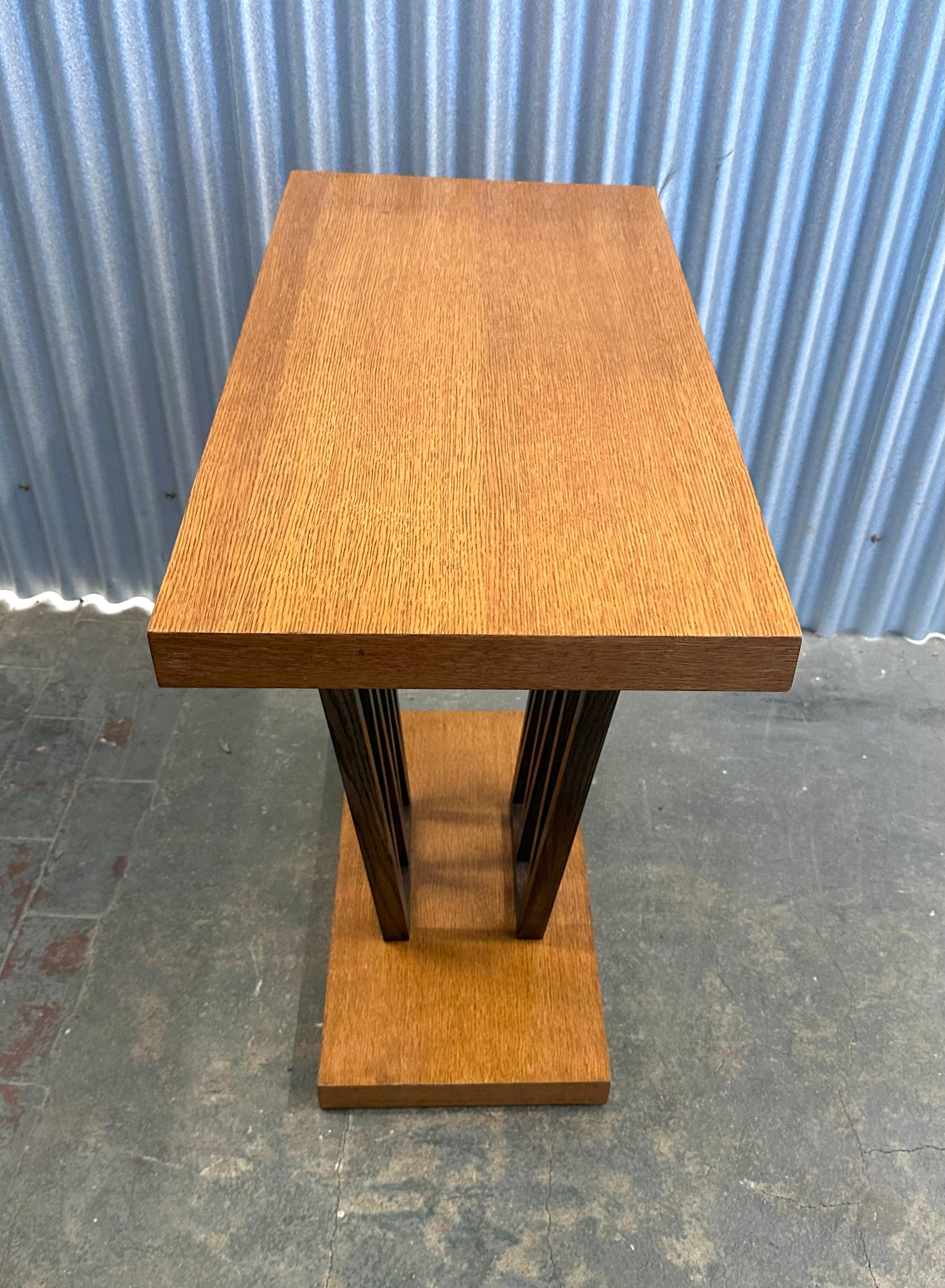 Paul Frankl Petite Combed Oak Console Table, c. 1950 For Sale 3