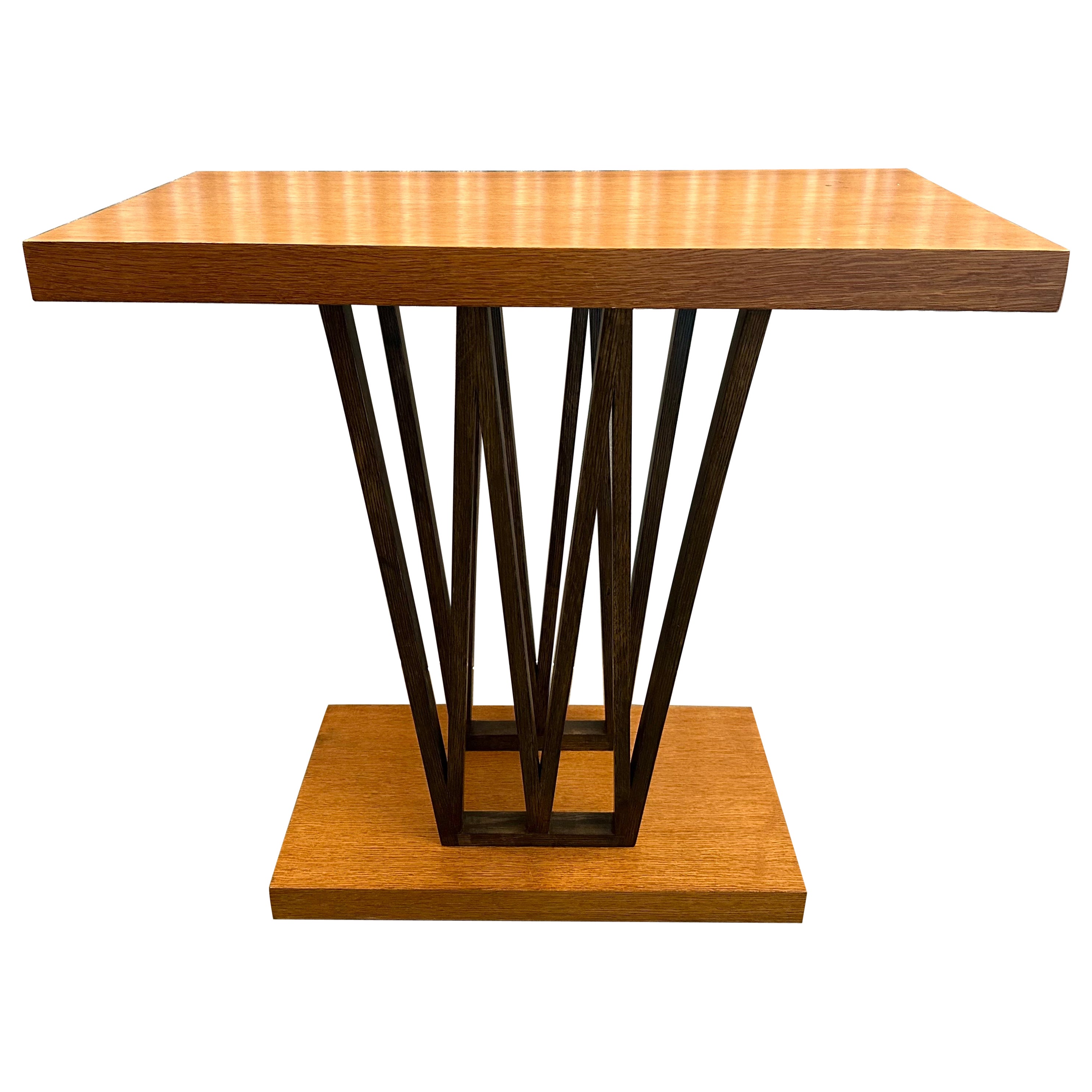 Paul Frankl Petite Combed Oak Console Table, c. 1950 For Sale