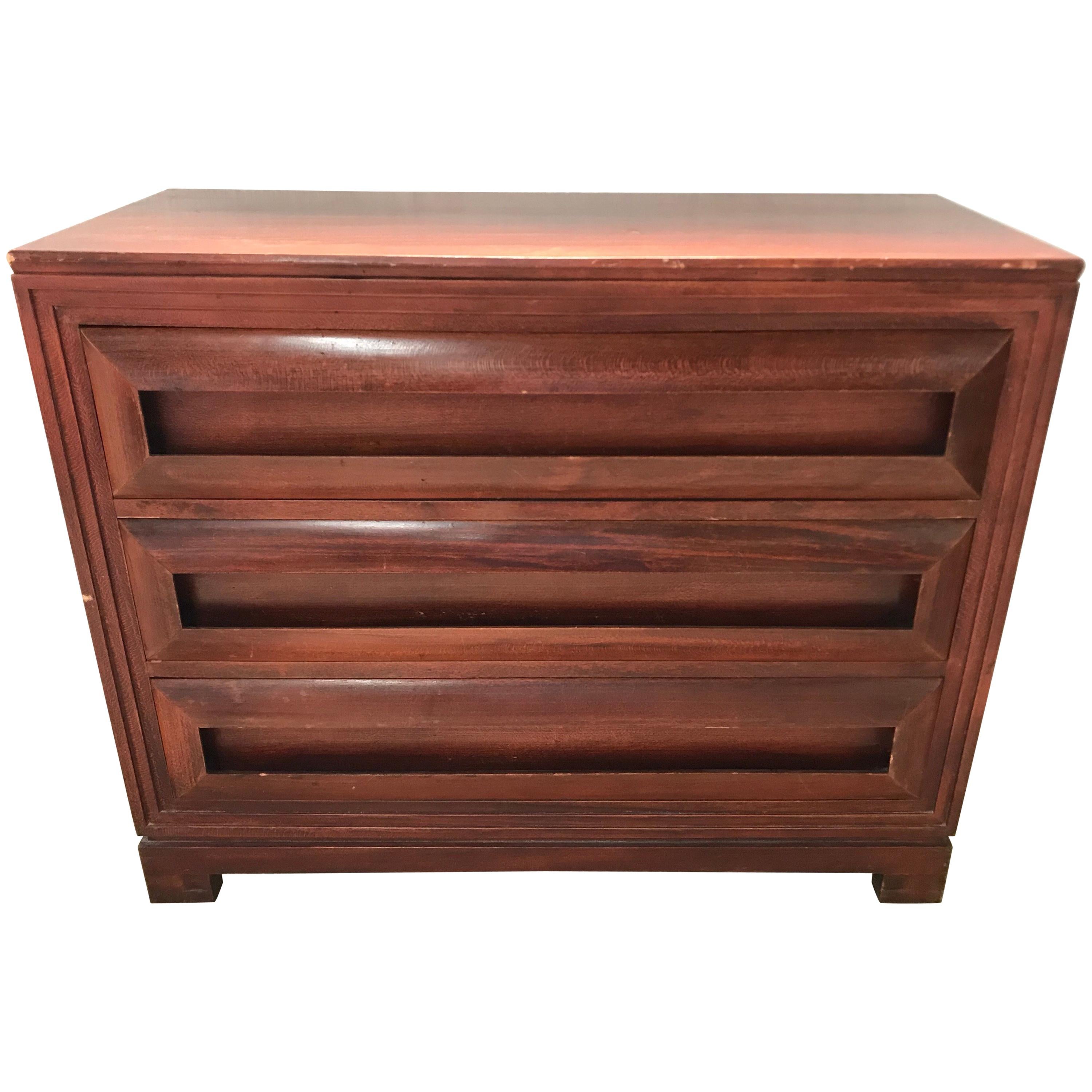 Paul Frankl Petite Mahogany Chest of Drawers for Johnson Furniture Co. USA 1940s