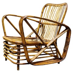 Paul Frankl Bamboo and Rattan Armchair, 1960s