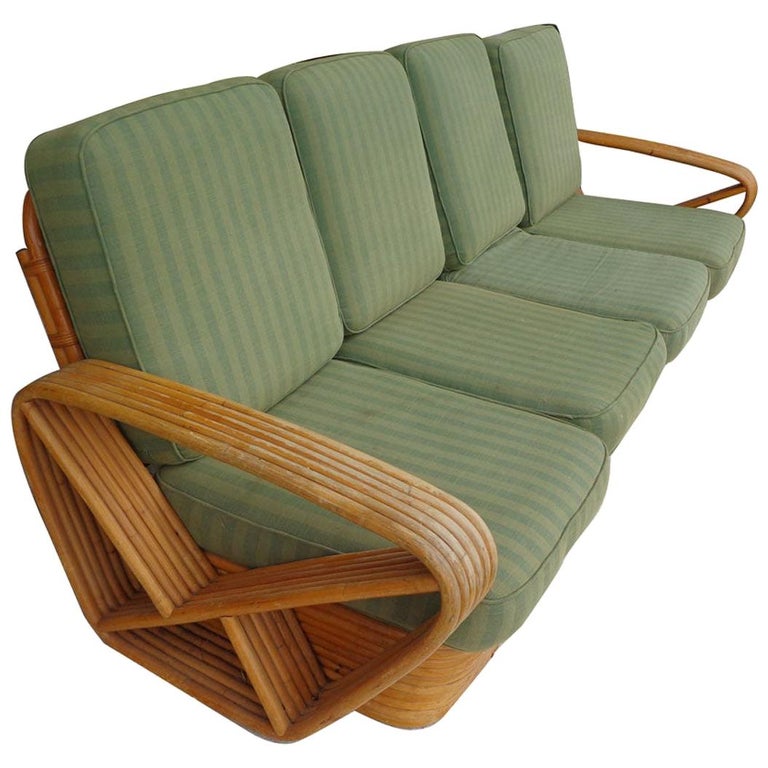 Paul Frankl Pretzel Six Strand 4-Seat Rattan Bamboo Sofa For Sale at  1stDibs | paul frankl furniture, paul frankl sofa, paul frankl bamboo  furniture