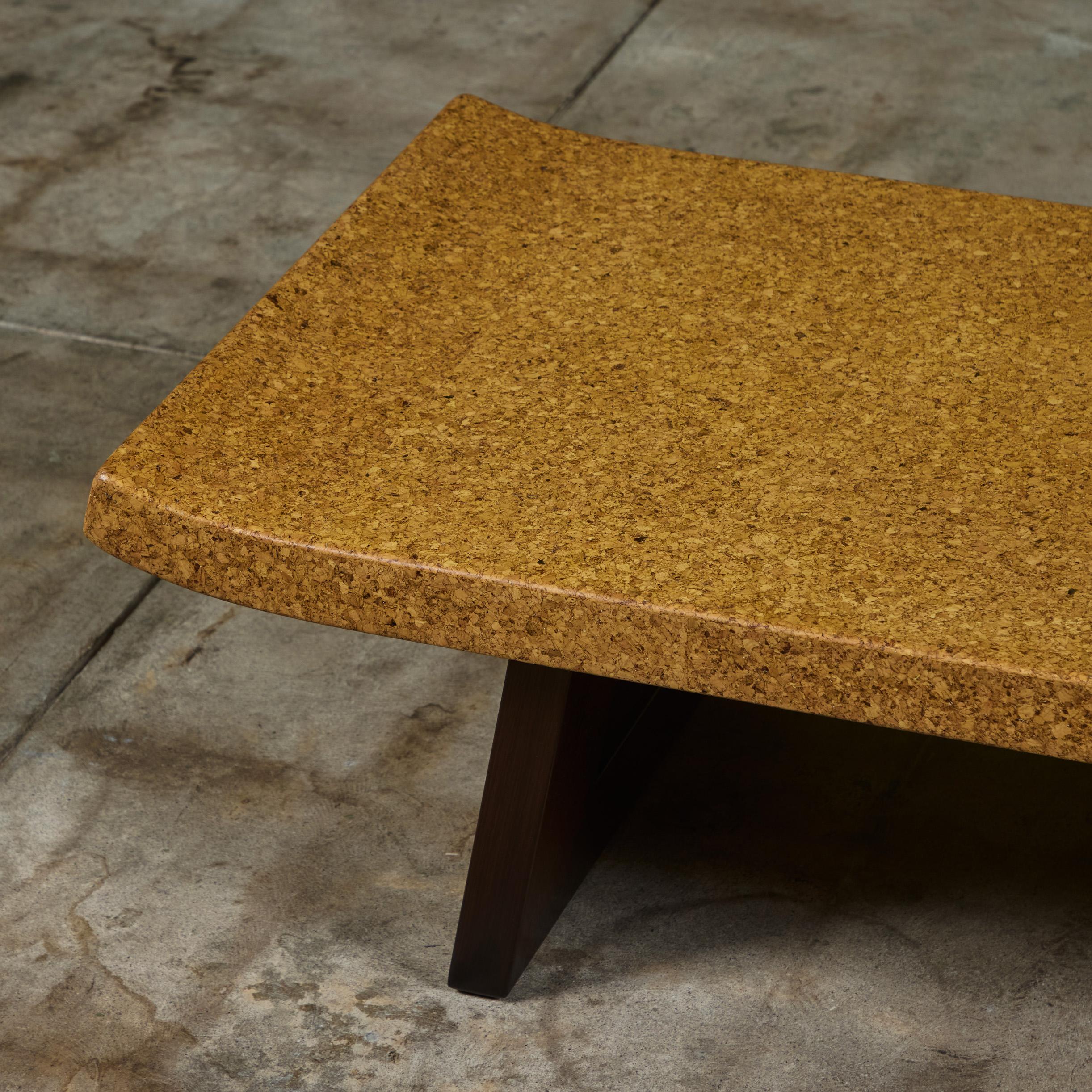 Paul Frankl Rectangular Cork Coffee Table or Bench for Johnson Furniture Co. For Sale 4