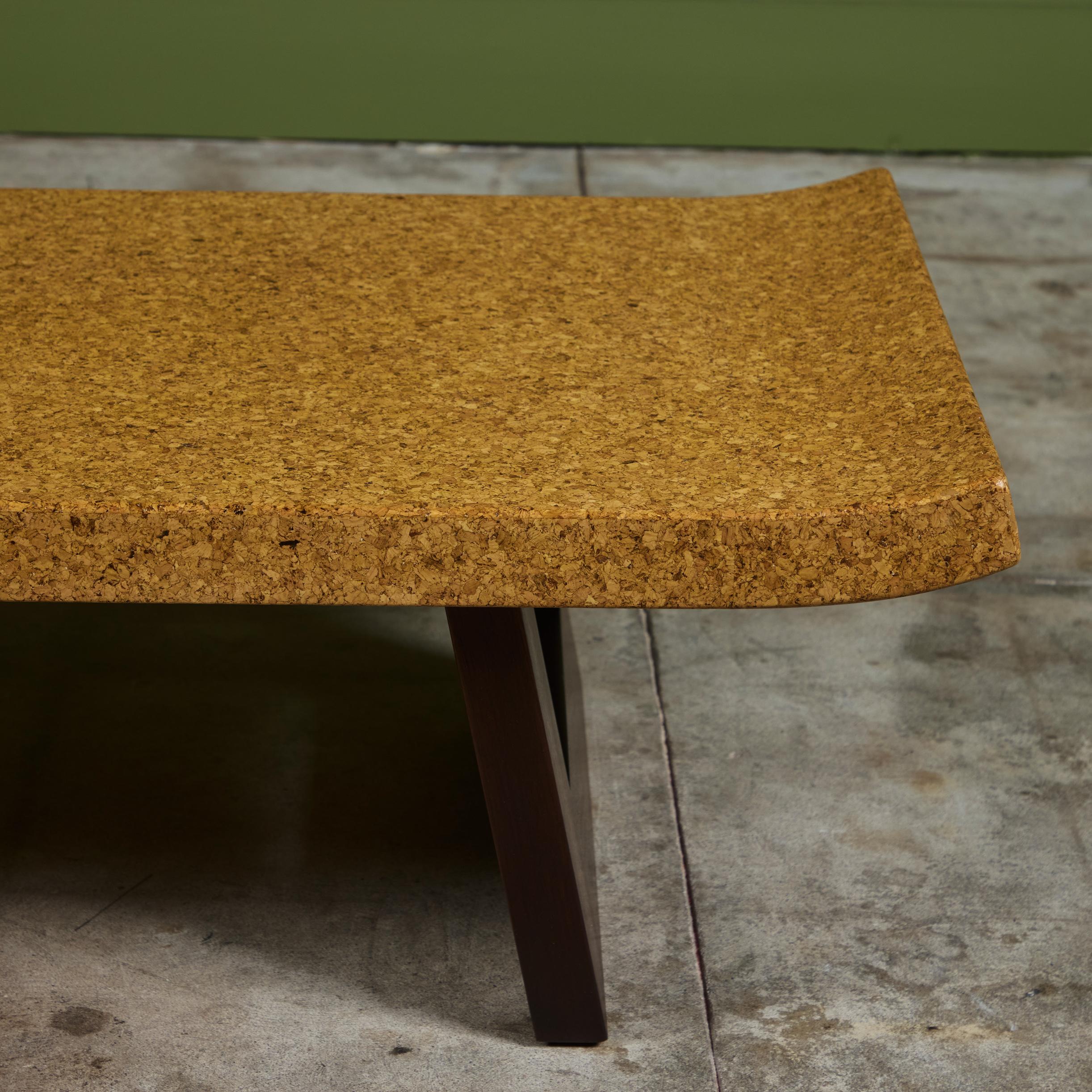 Paul Frankl Rectangular Cork Coffee Table or Bench for Johnson Furniture Co. For Sale 6