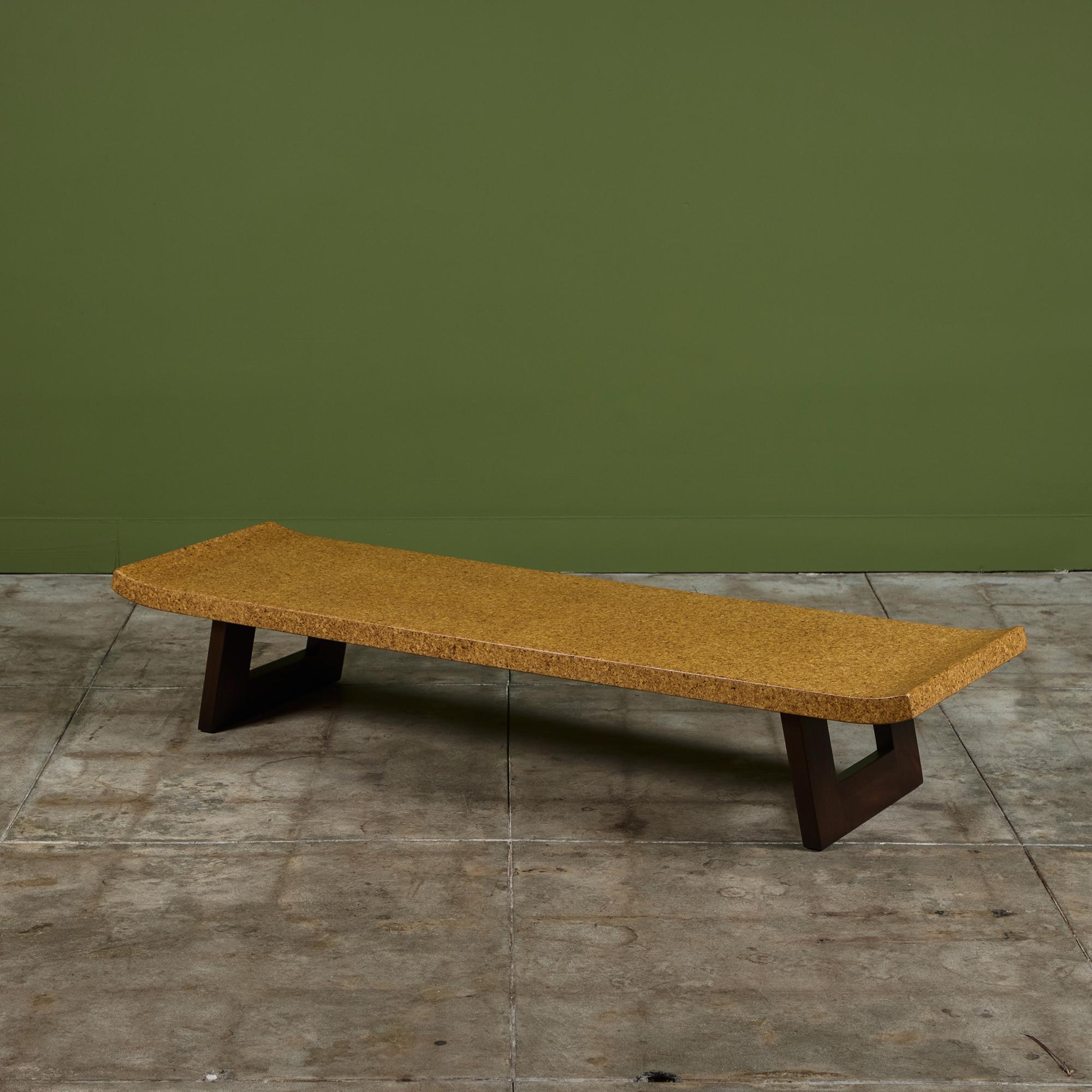 Paul Frankl’s cork furniture pieces are among his longest-lasting contributions to American modernism and are highly sought after to this day. This example produced by Johnson Furniture Co has gone through a full restoration process. It features a