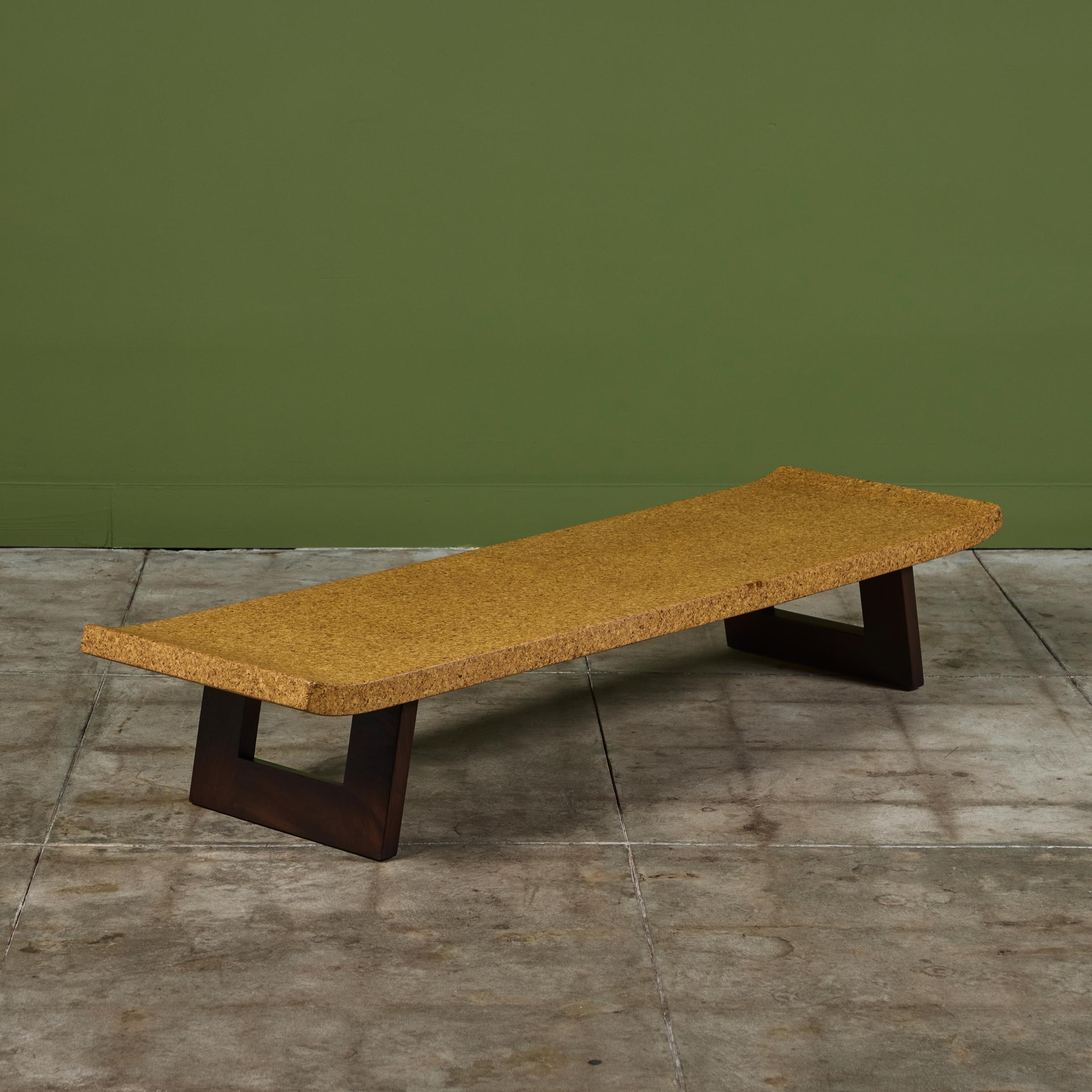 American Paul Frankl Rectangular Cork Coffee Table or Bench for Johnson Furniture Co. For Sale