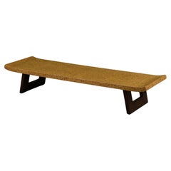 Paul Frankl Tavolino o panca rettangolare in sughero per Johnson Furniture Co.