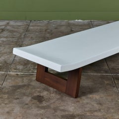 Paul Frankl Rectangular Whitened Coffee Table or Bench for Johnson Furniture Co.