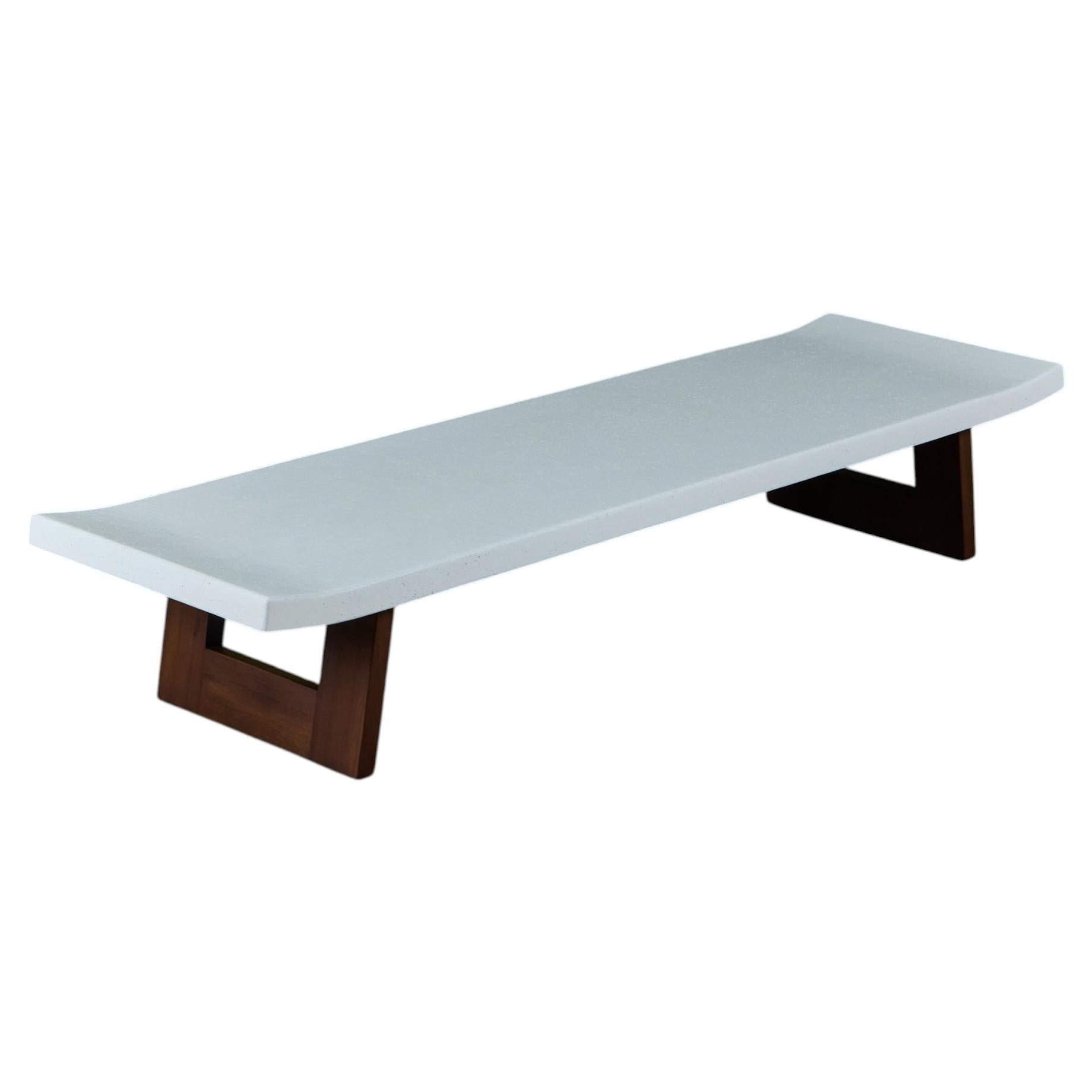 Paul Frankl Rectangular Whitened Coffee Table or Bench for Johnson Furniture Co. For Sale