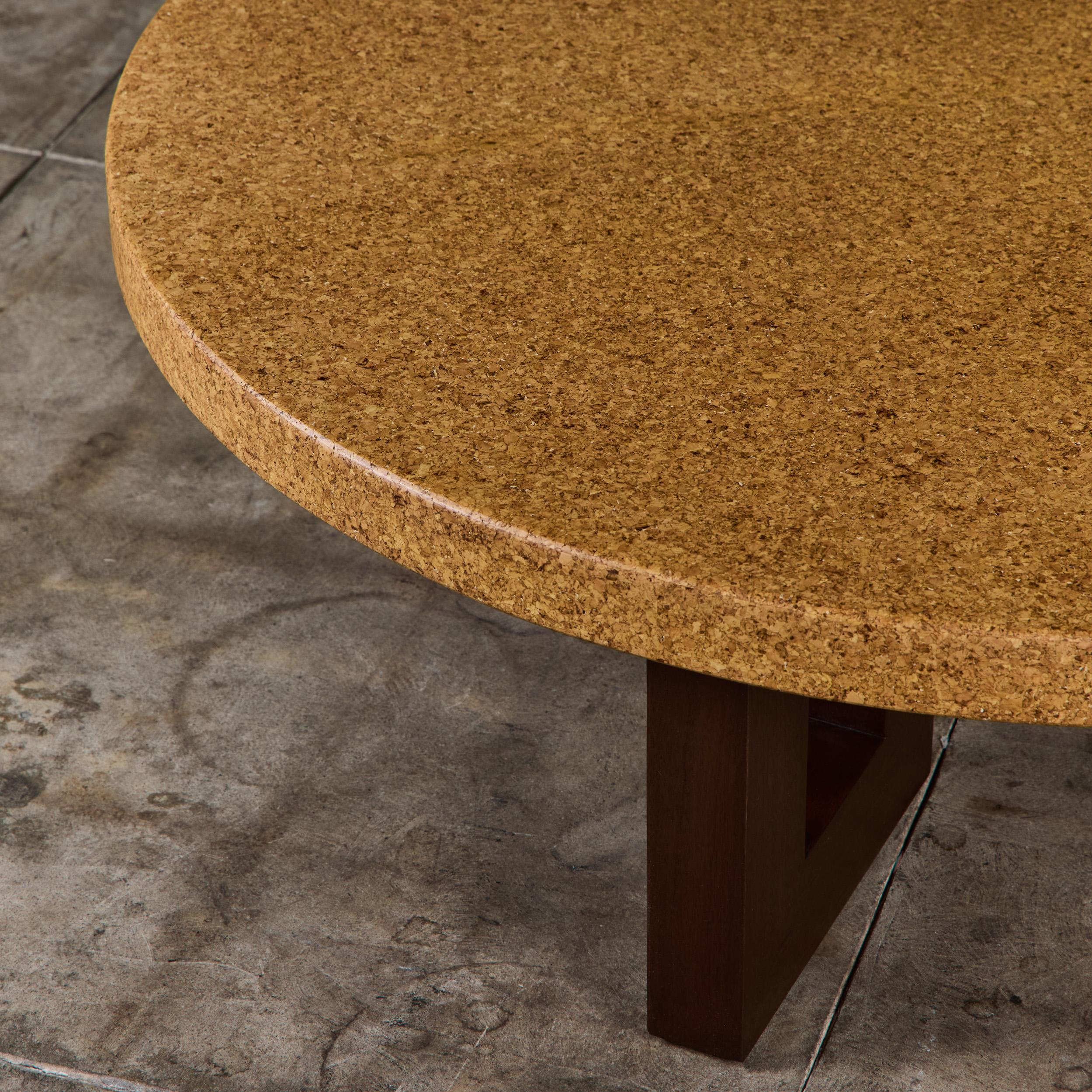 Paul Frankl Round Cork Coffee Table for Johnson Furniture Co. For Sale 3