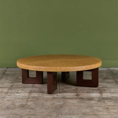 Paul Frankl Round Cork Coffee Table for Johnson Furniture Co.