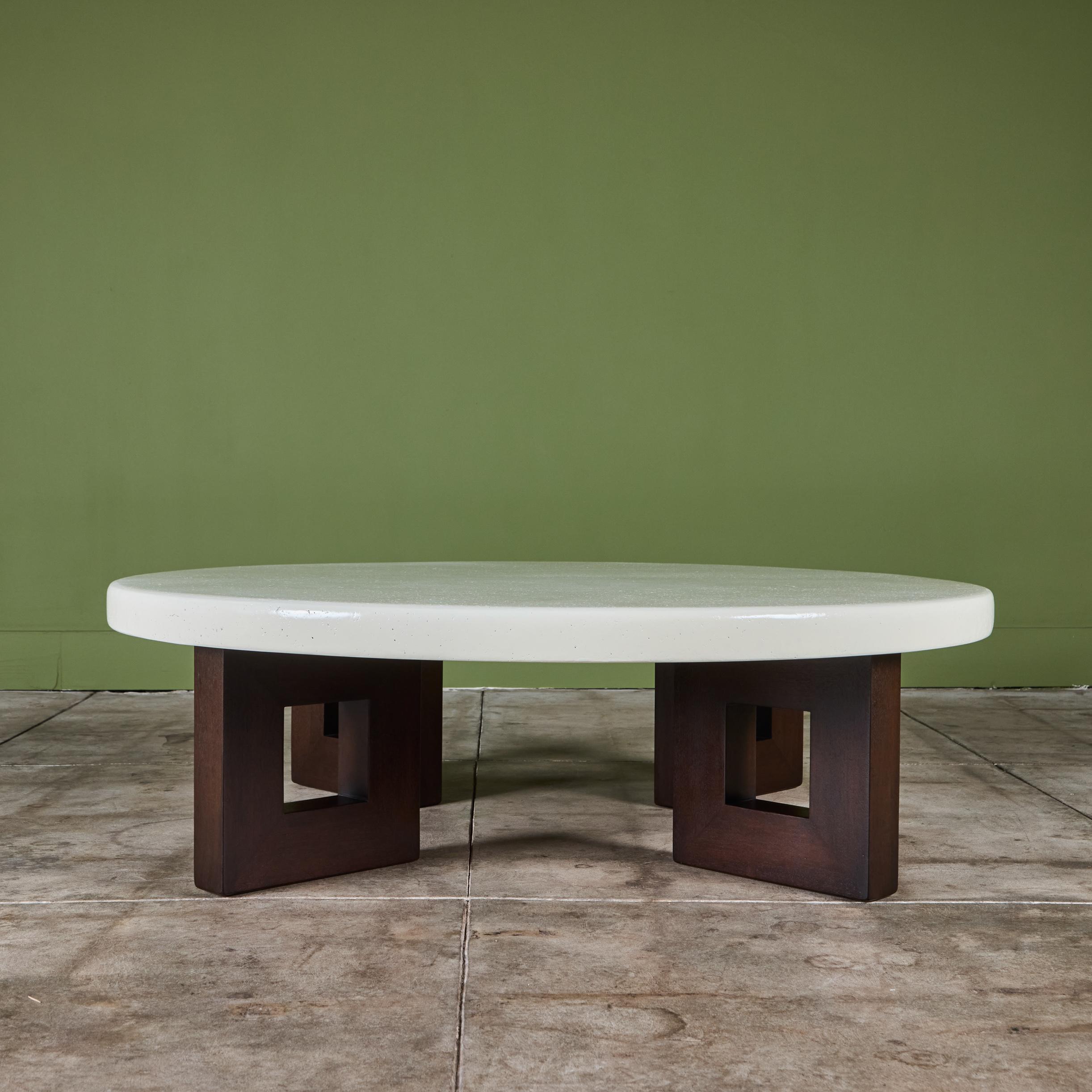 Américain Table basse ronde en liège Paul Frankl pour Johnson Furniture Co. en vente
