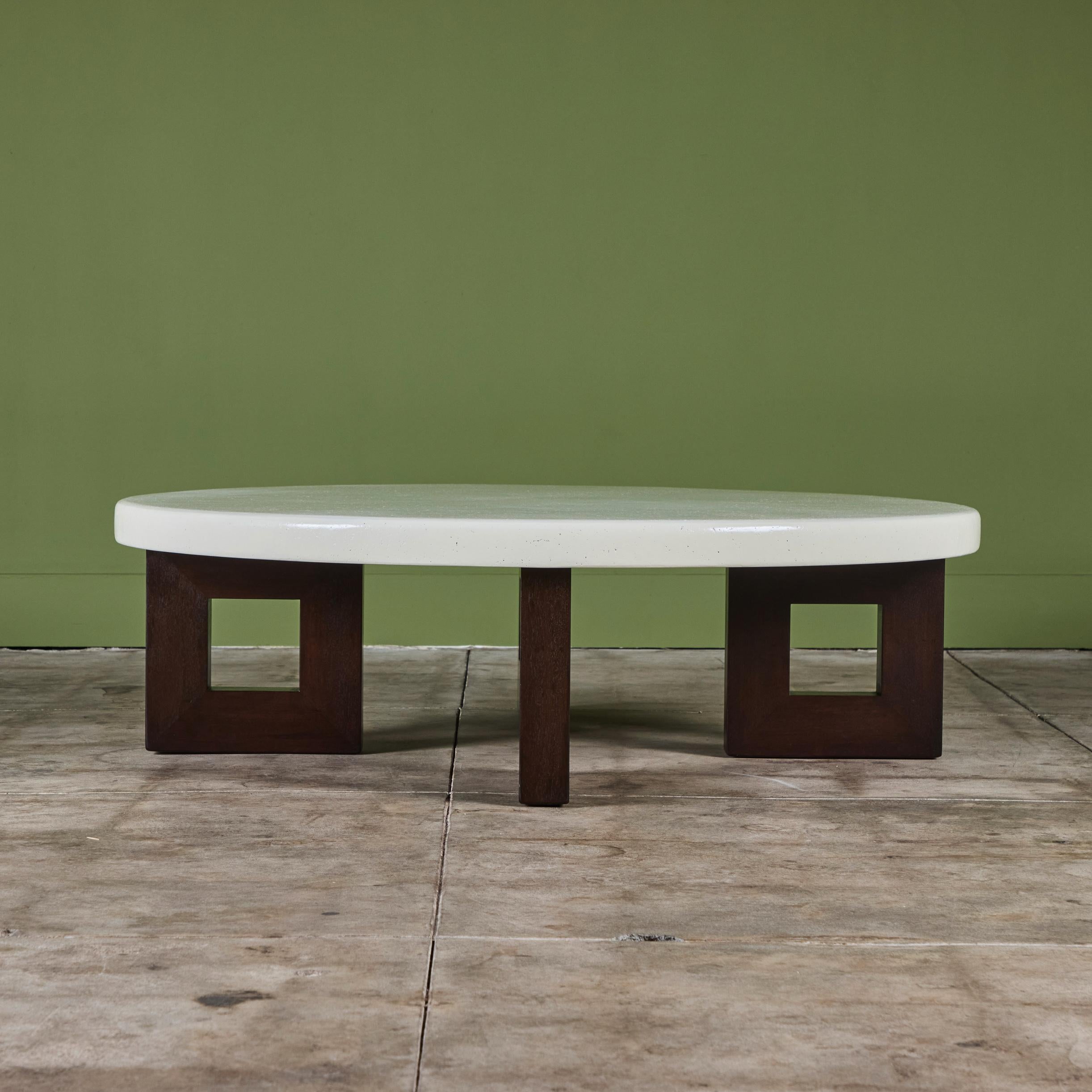 Table basse ronde en liège Paul Frankl pour Johnson Furniture Co. Excellent état - En vente à Los Angeles, CA