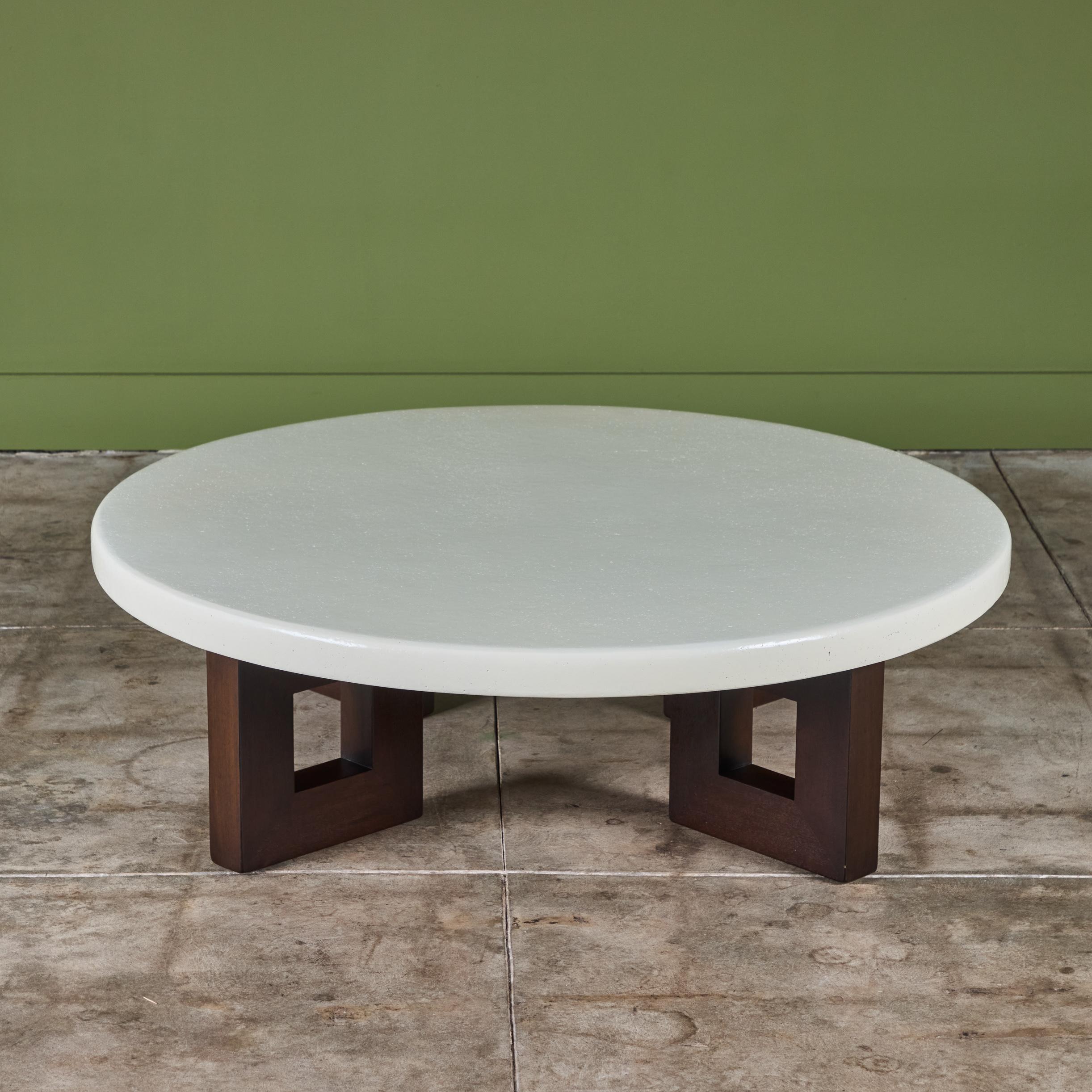Milieu du XXe siècle Table basse ronde en liège Paul Frankl pour Johnson Furniture Co. en vente
