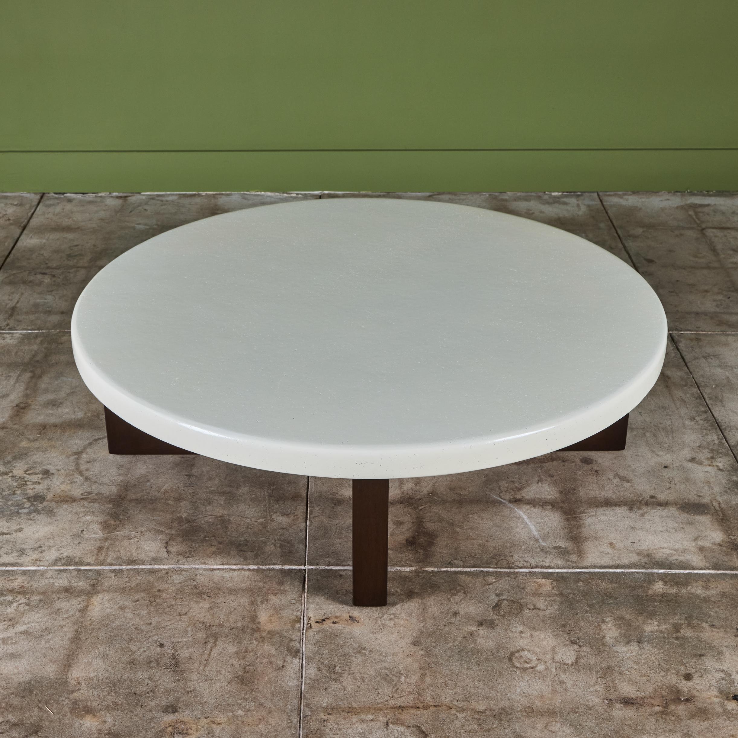 Table basse ronde en liège Paul Frankl pour Johnson Furniture Co. en vente 1
