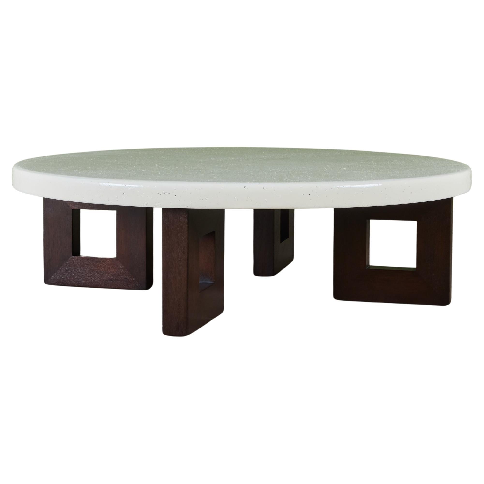 Mesa baja redonda de corcho Paul Frankl para Johnson Furniture Co.