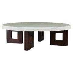 Mesa baja redonda de corcho Paul Frankl para Johnson Furniture Co.