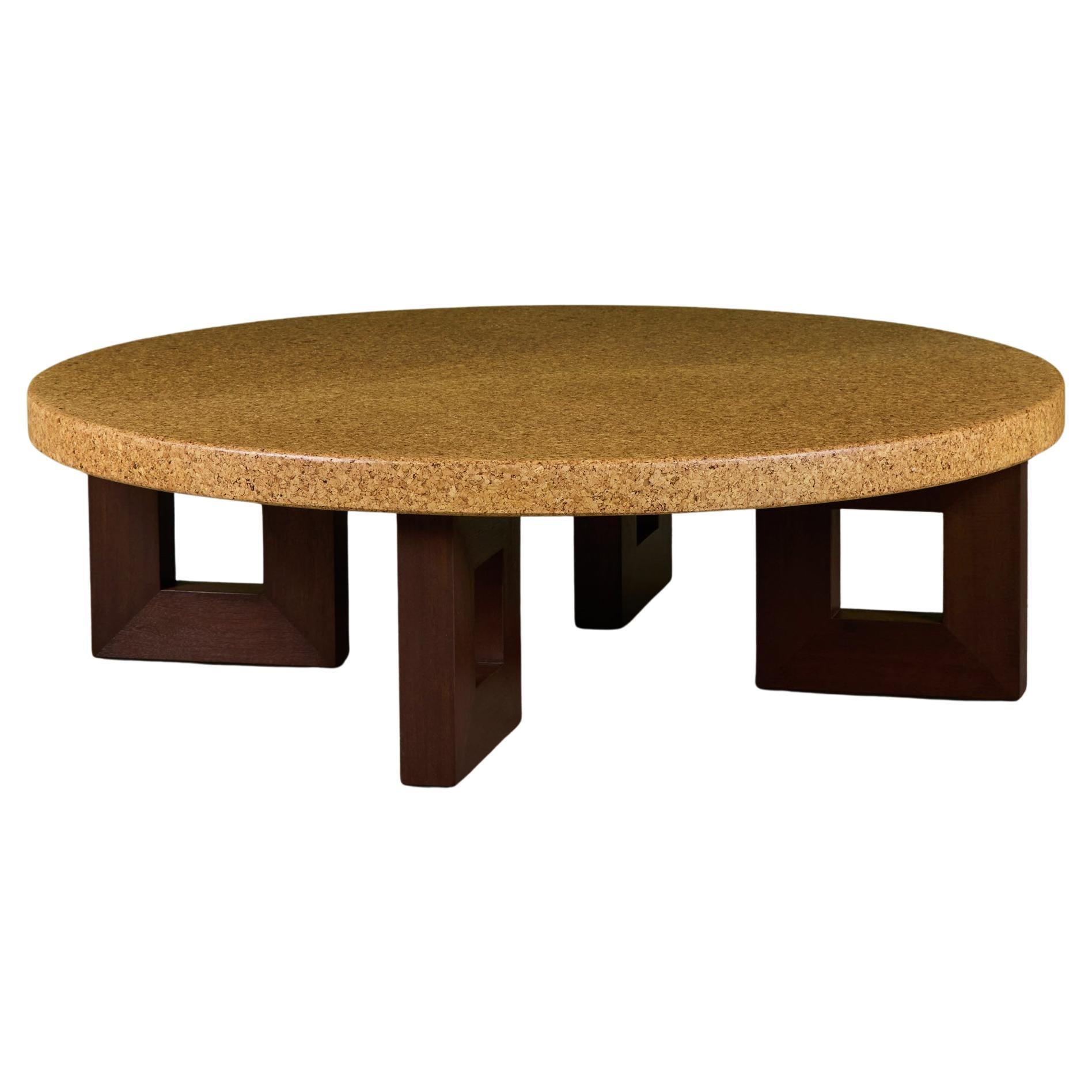 Paul Frankl Round Cork Coffee Table for Johnson Furniture Co. For Sale
