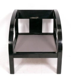 Paul Frankl Sculptural Lounge Chairs Refinished Reupholstered Art Deco Modern