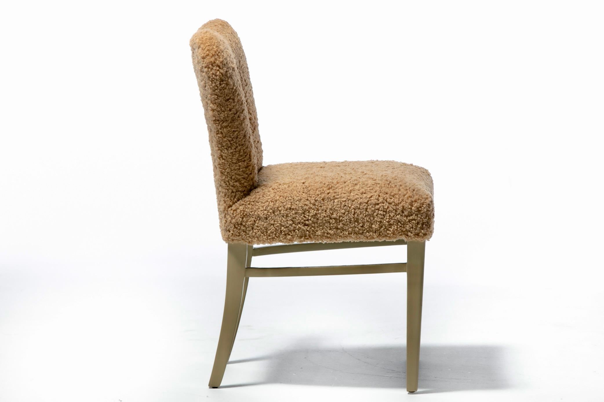 Paul Frankl Set of 14 Dining Chairs in Bleached Mahogany & Latte Bouclé c. 1950 For Sale 12