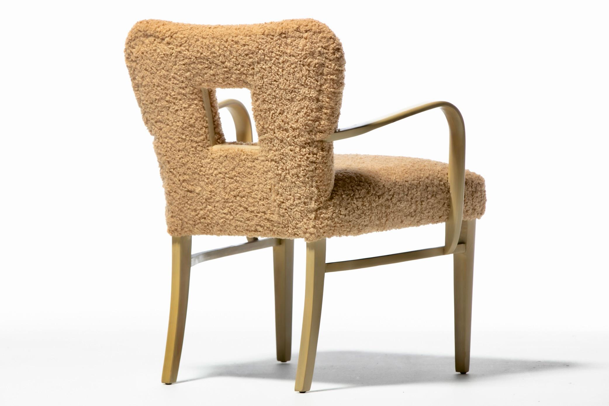 Paul Frankl Set of 20 Dining Chairs in Bleached Mahogany & Latte Bouclé c.C. 1950 en vente 1