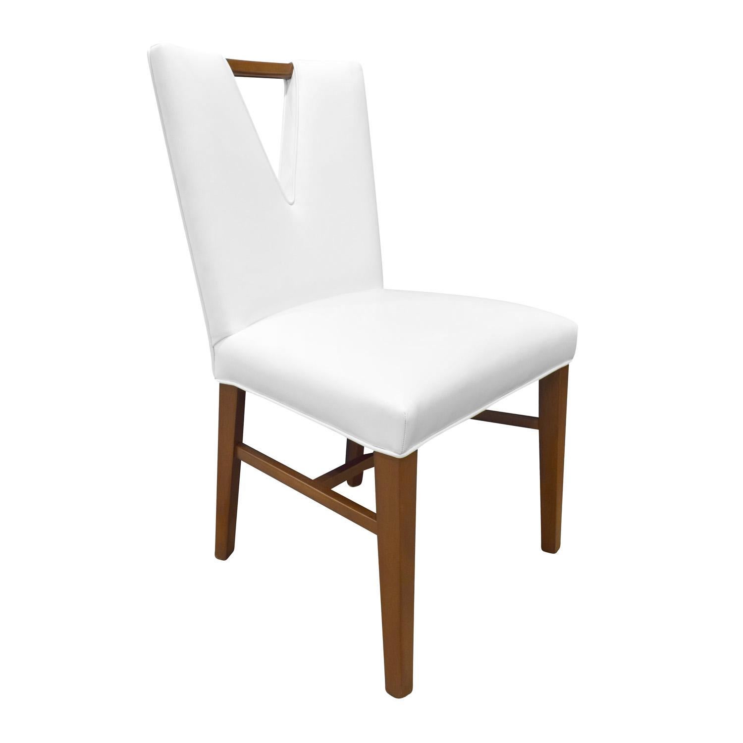 Mid-Century Modern Paul Frankl Set of 6 Plunging Neckline Dining Chairs, 1950s